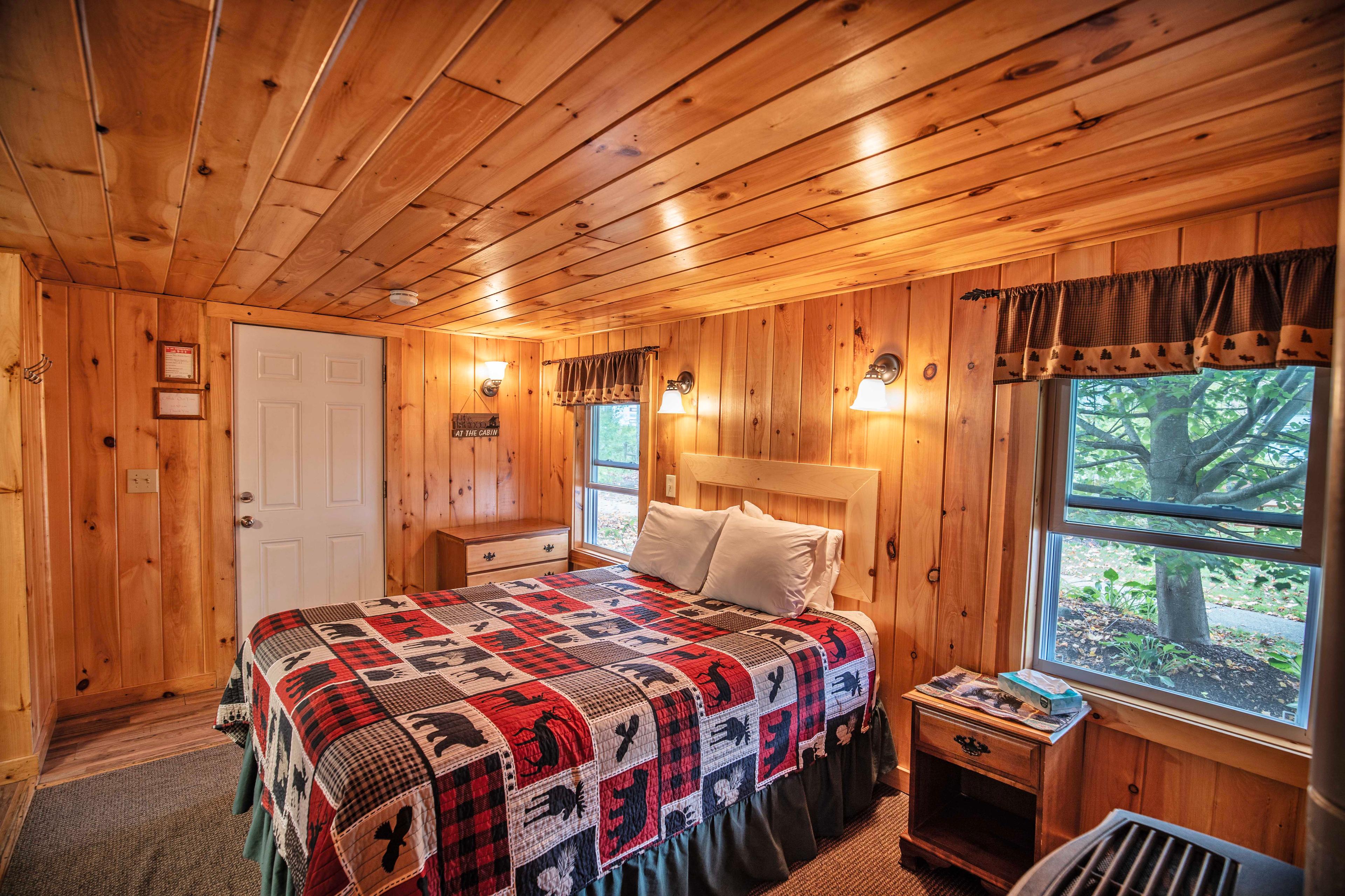 Riverfront cabin with all the comforts of home at Fox Hollow. #ModernAmenities #NatureLovers #CabinGetaway #ScenicViews