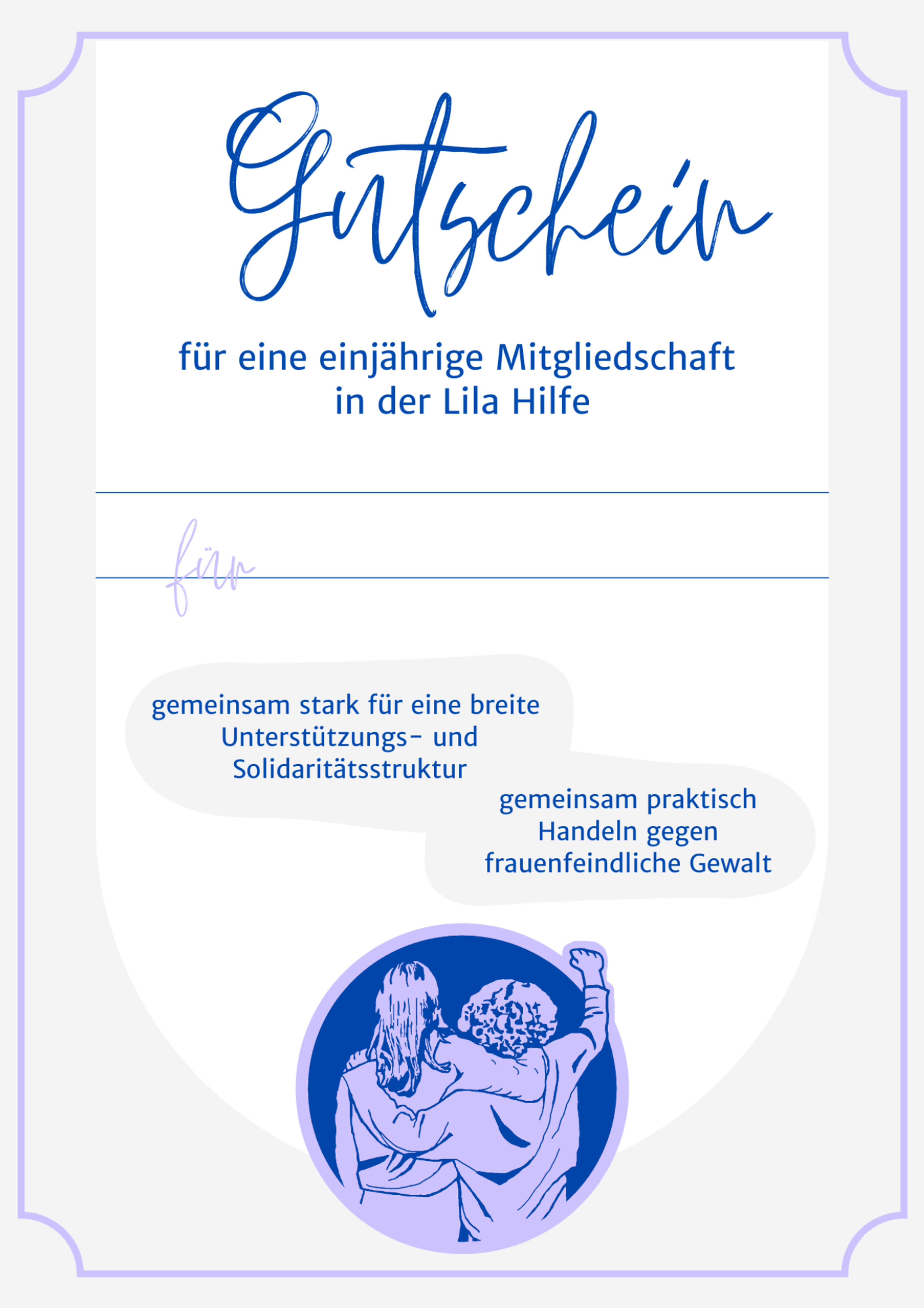 Gift Voucher for a membership in Lila Hilfe
