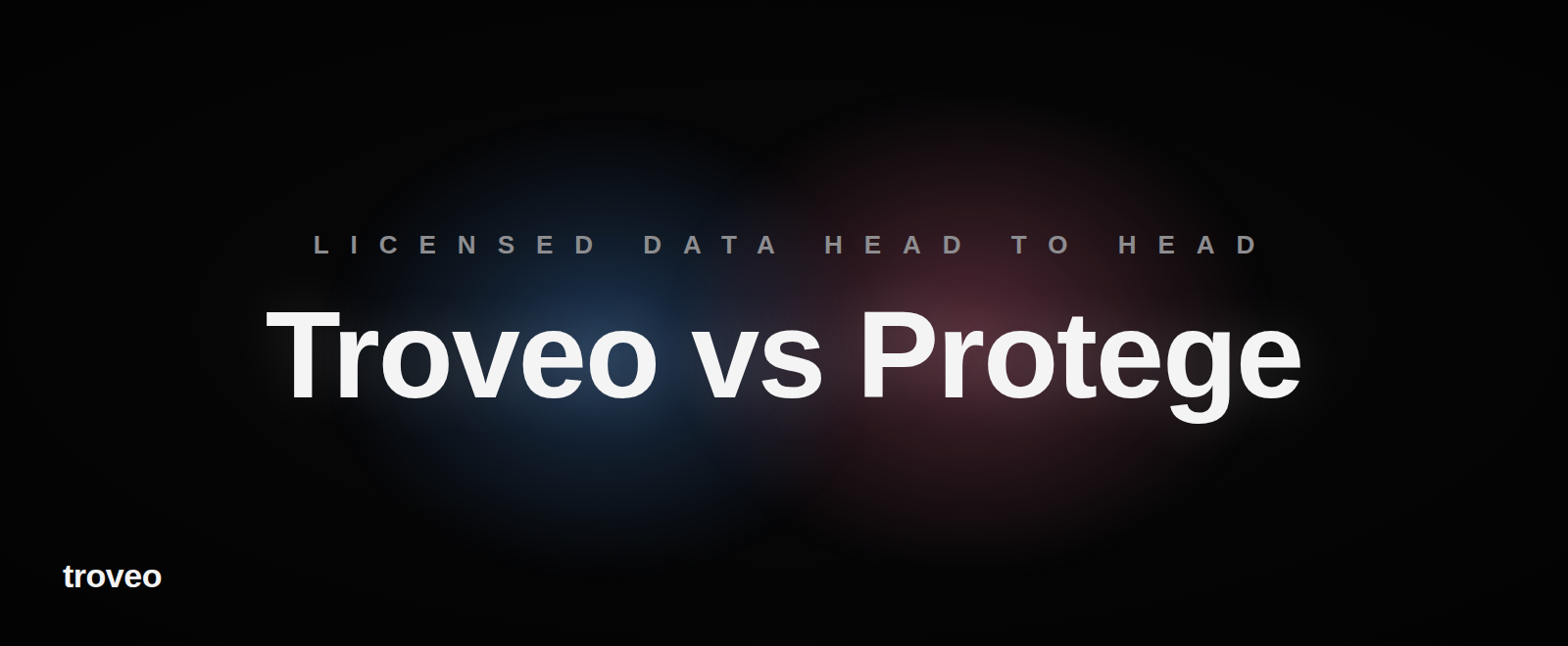Article banner reading Troveo vs Protege, comparing licensed AI data marketplaces