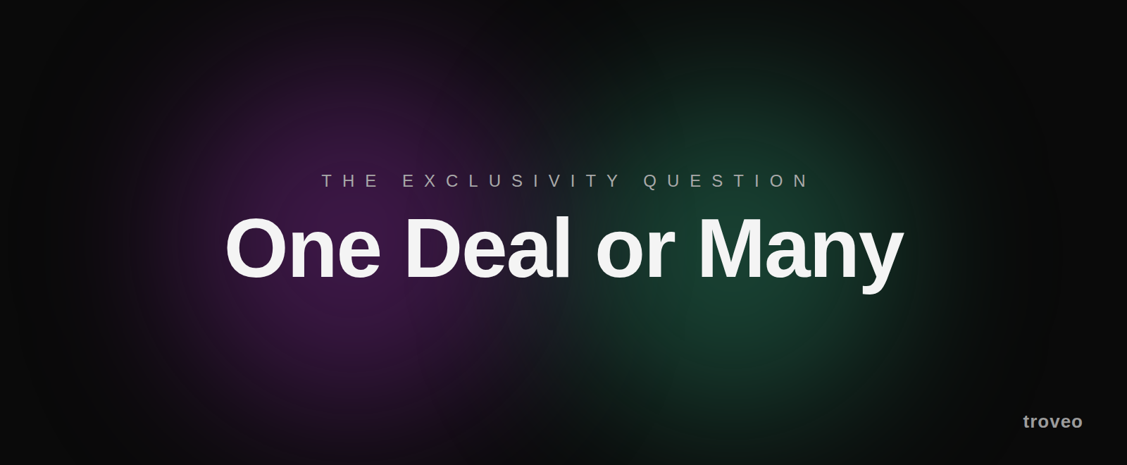 Article banner reading One Deal or Many, on exclusive versus non-exclusive data licensing