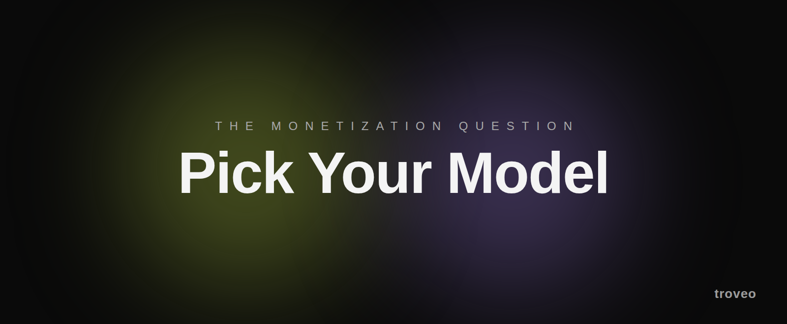 Article banner reading Pick Your Model, on data monetization models and a framework for choosing one