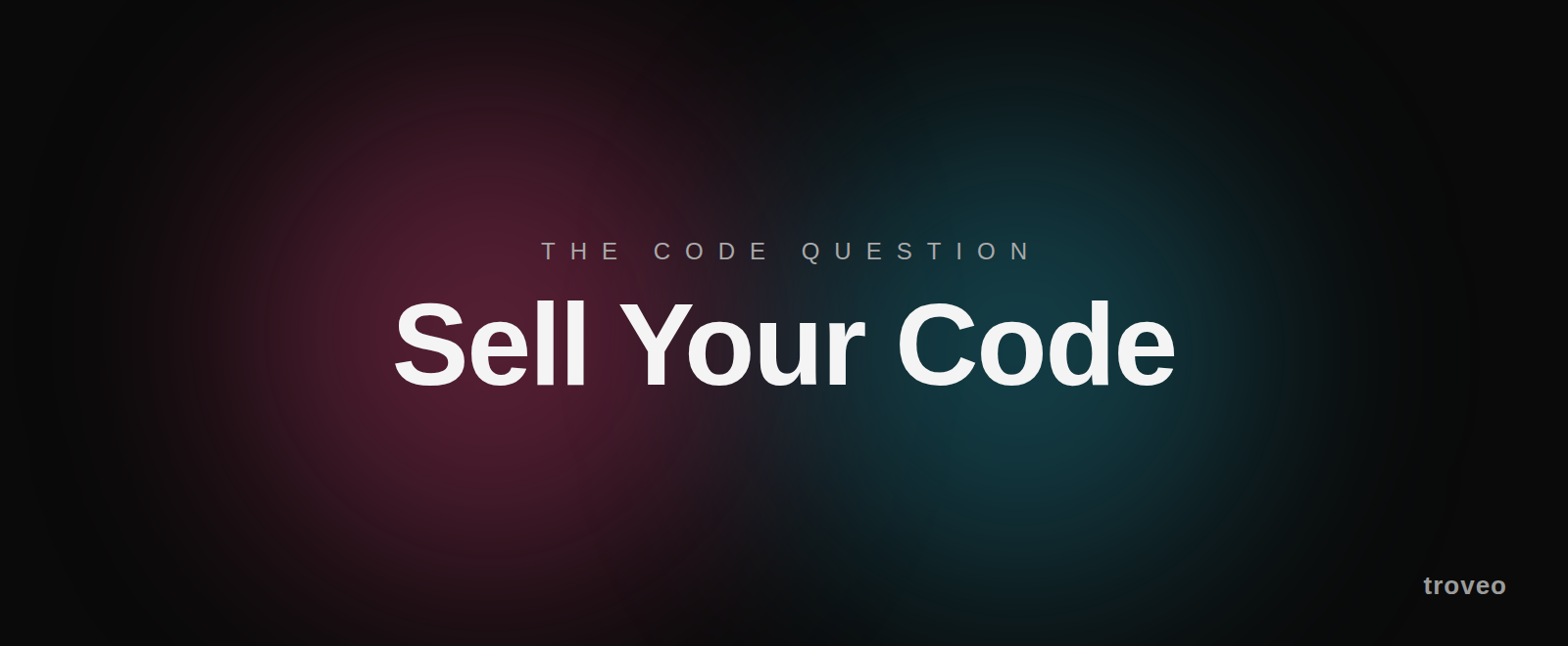Article banner reading Sell Your Code, on selling source code and workflows to AI labs
