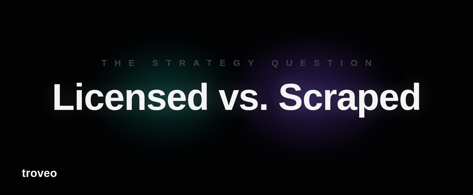 Article banner reading Licensed vs. Scraped, comparing licensed and scraped AI training data