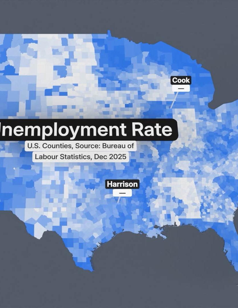 U.S.A. unemployment rate per county