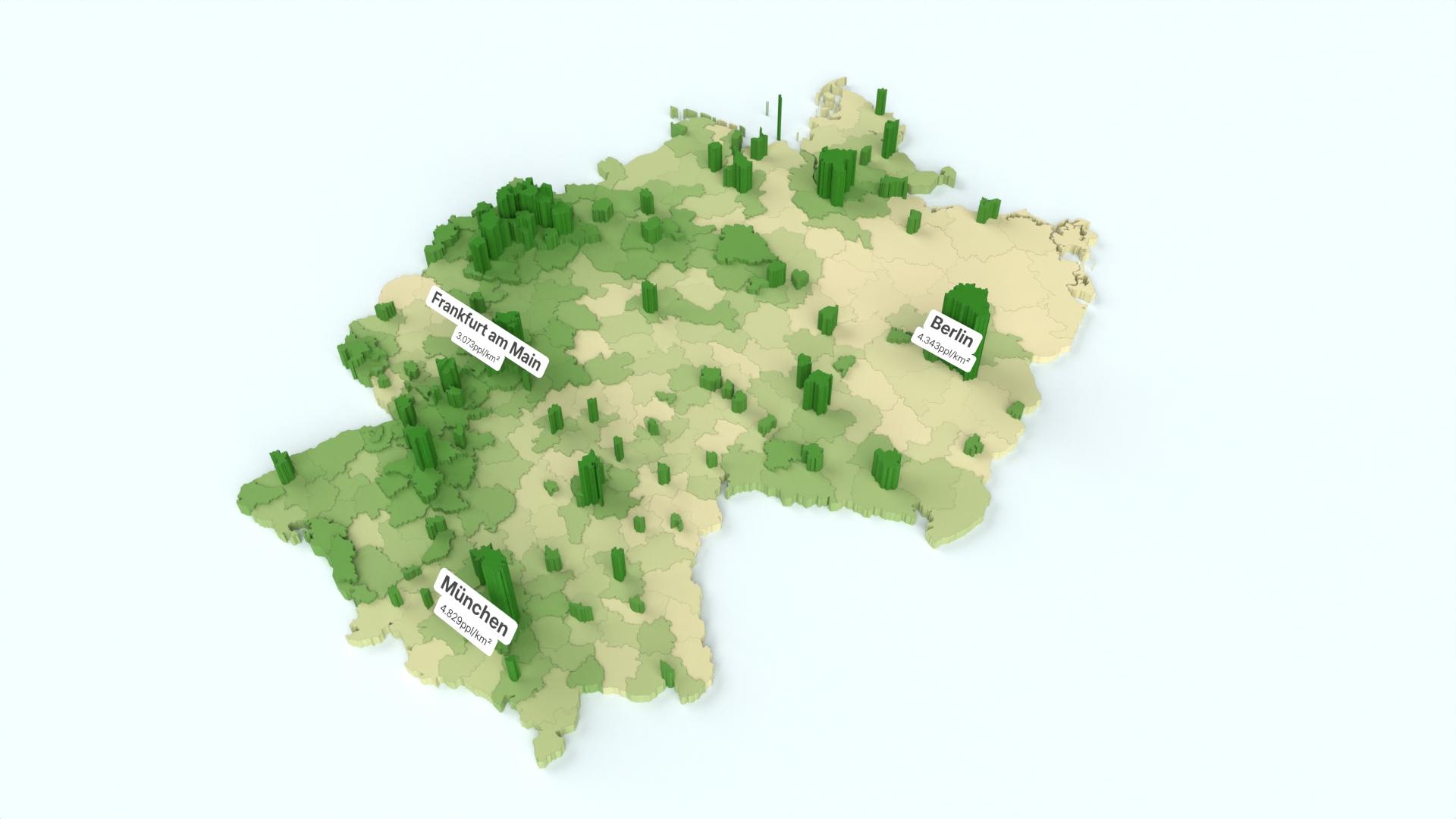 Germany Population Density by NUTS-3 Regions on Hydrant