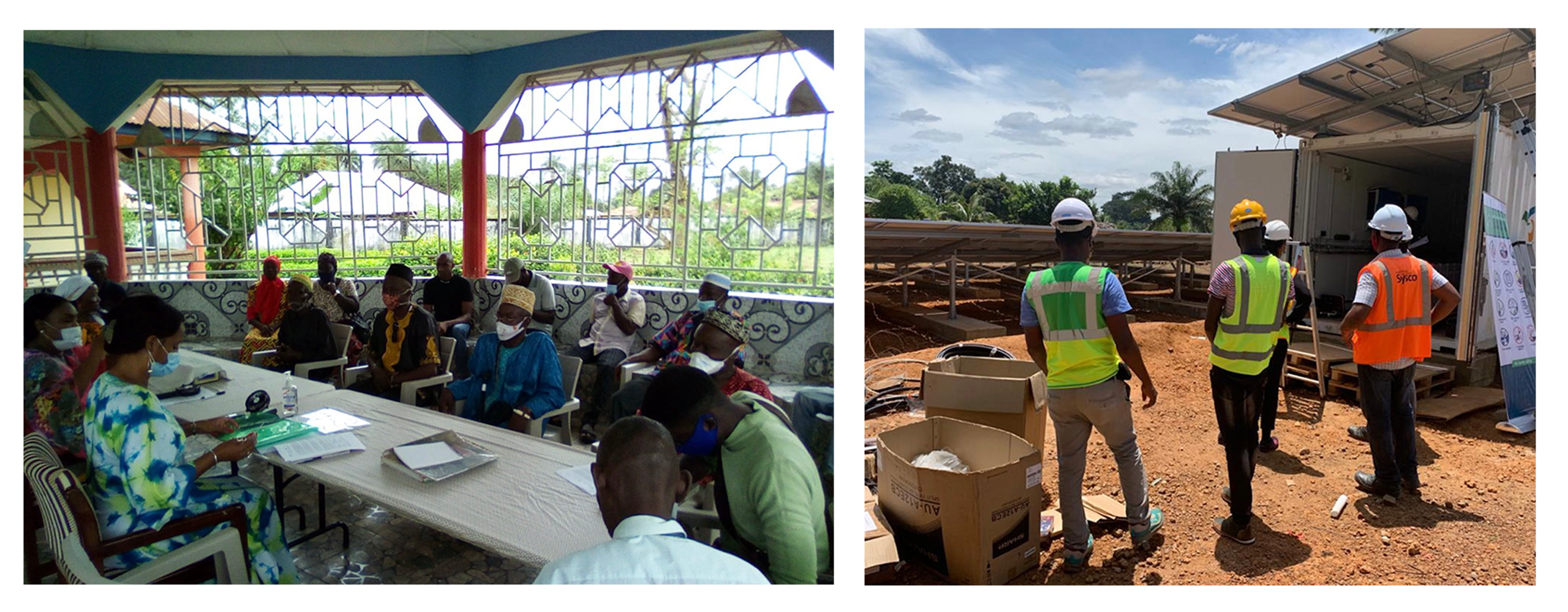 GreenMax field research team meeting community representatives in Sierra Leone