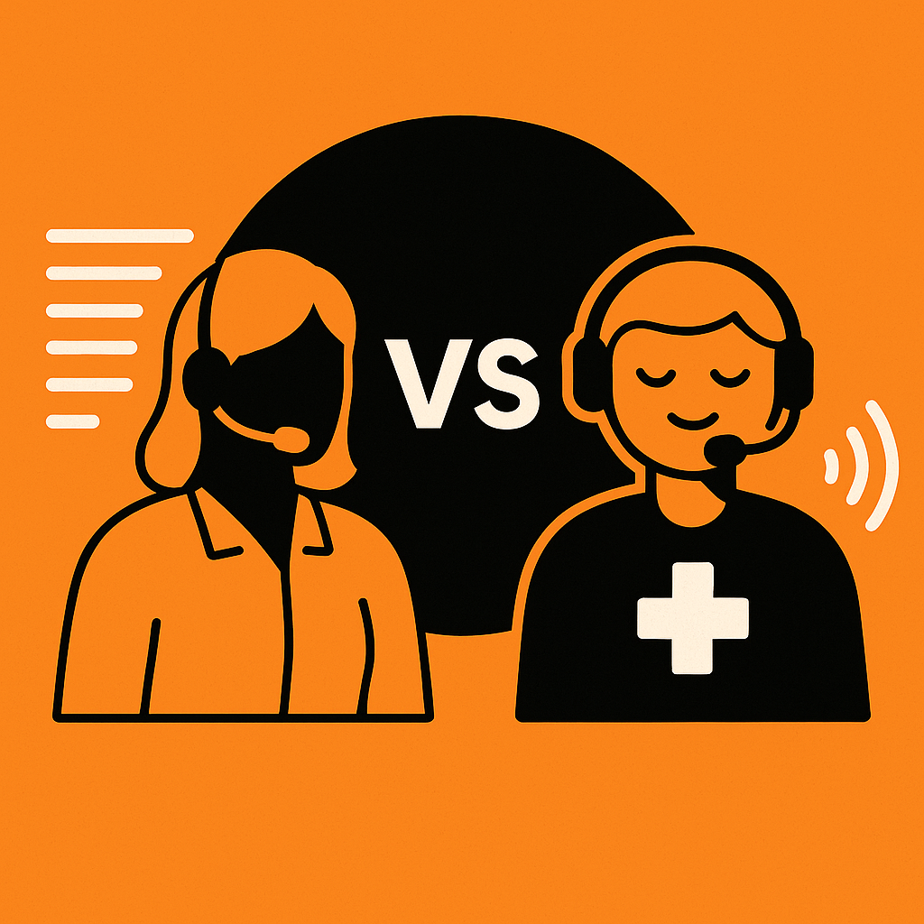 Illustration d’un agent vocal médical automatisé répondant aux appels patients.