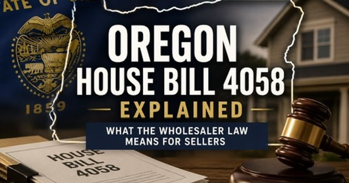 Oregon's Wholesaler Law (HB 4058): What It Means When You Sell Your House
