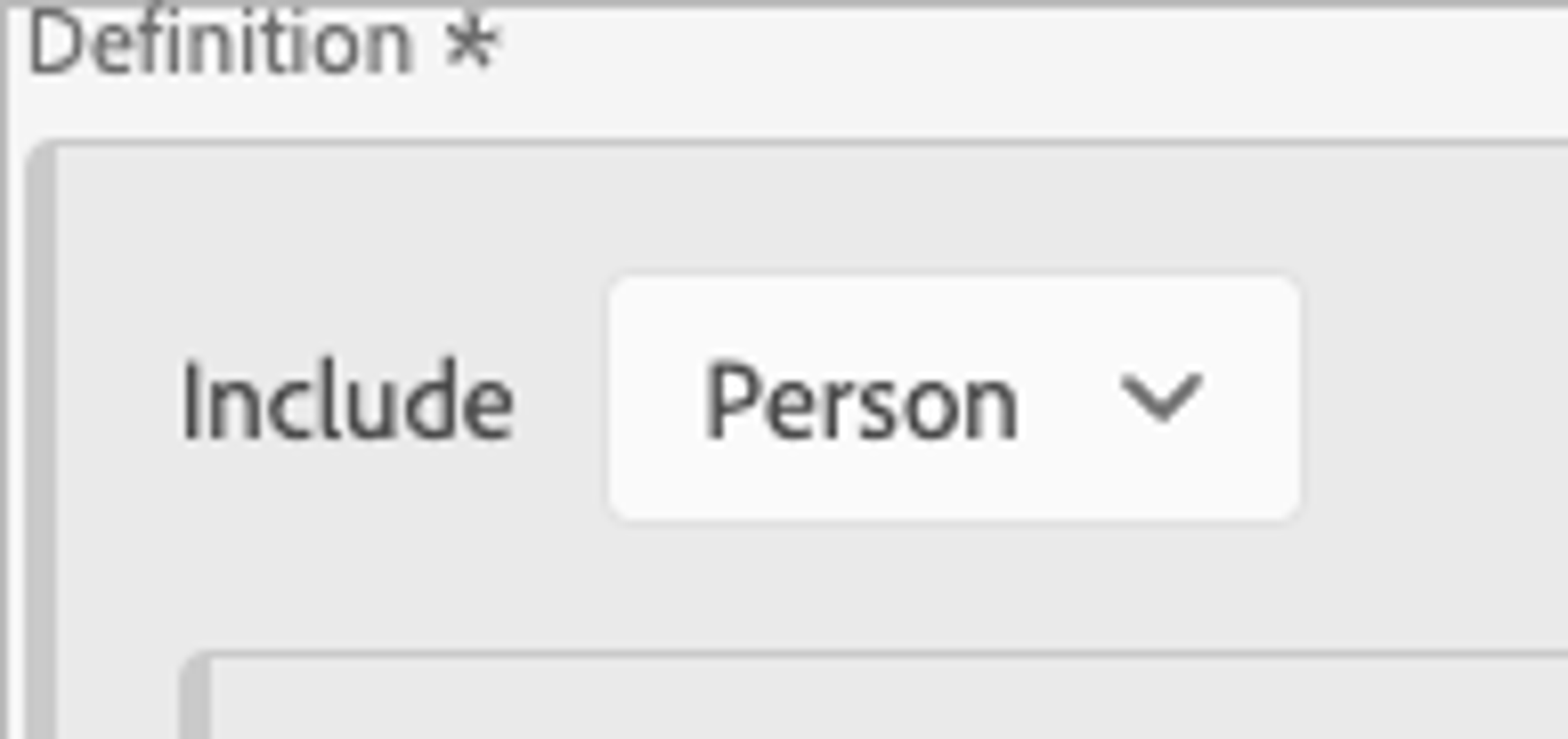 Person containers ensure that every event associated with People who satisfy the requirements will be included.