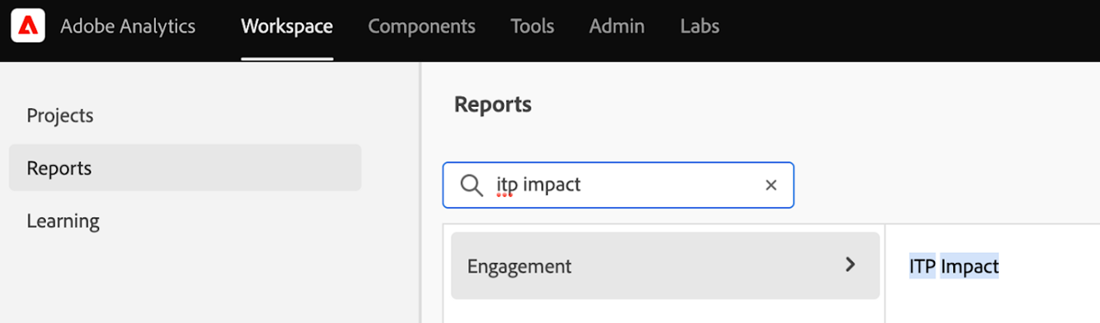 ITP Impact Report in Adobe Analytics