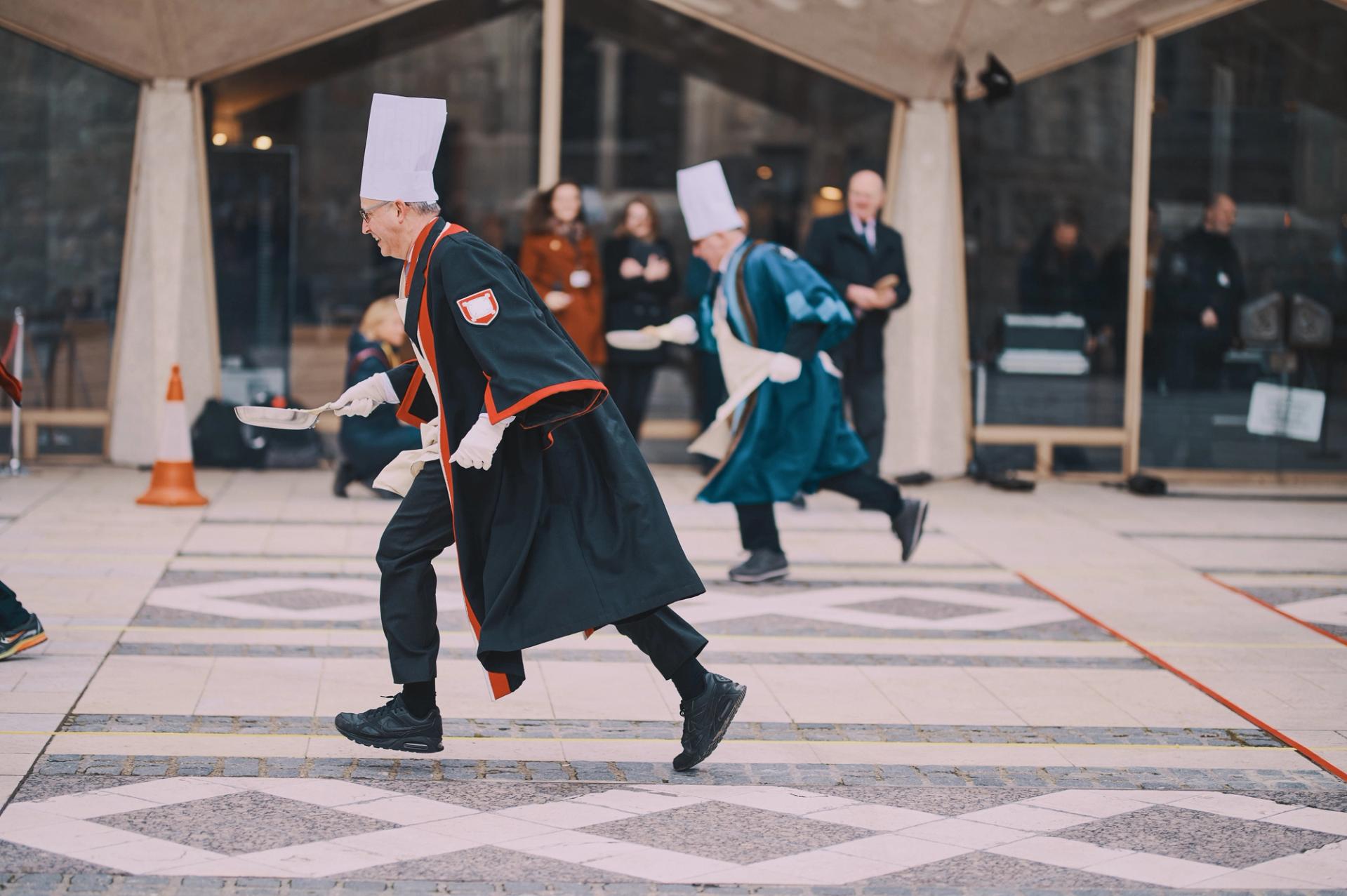 Liverymen Pancake Race In Guildhall Square