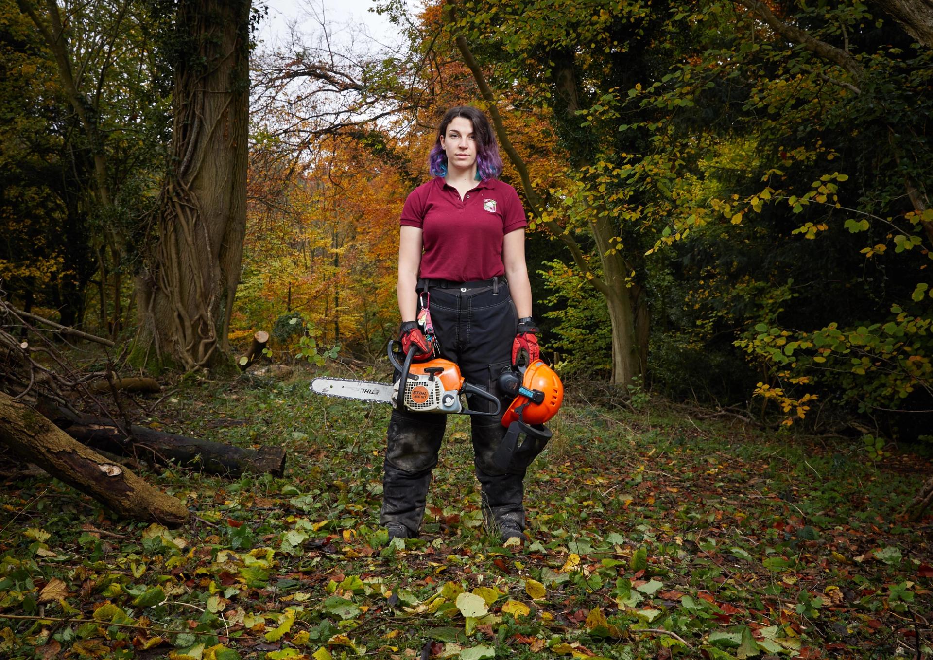 Francesca works in a nature reserve ensuring habitats are in good condition for the local wildlife. 