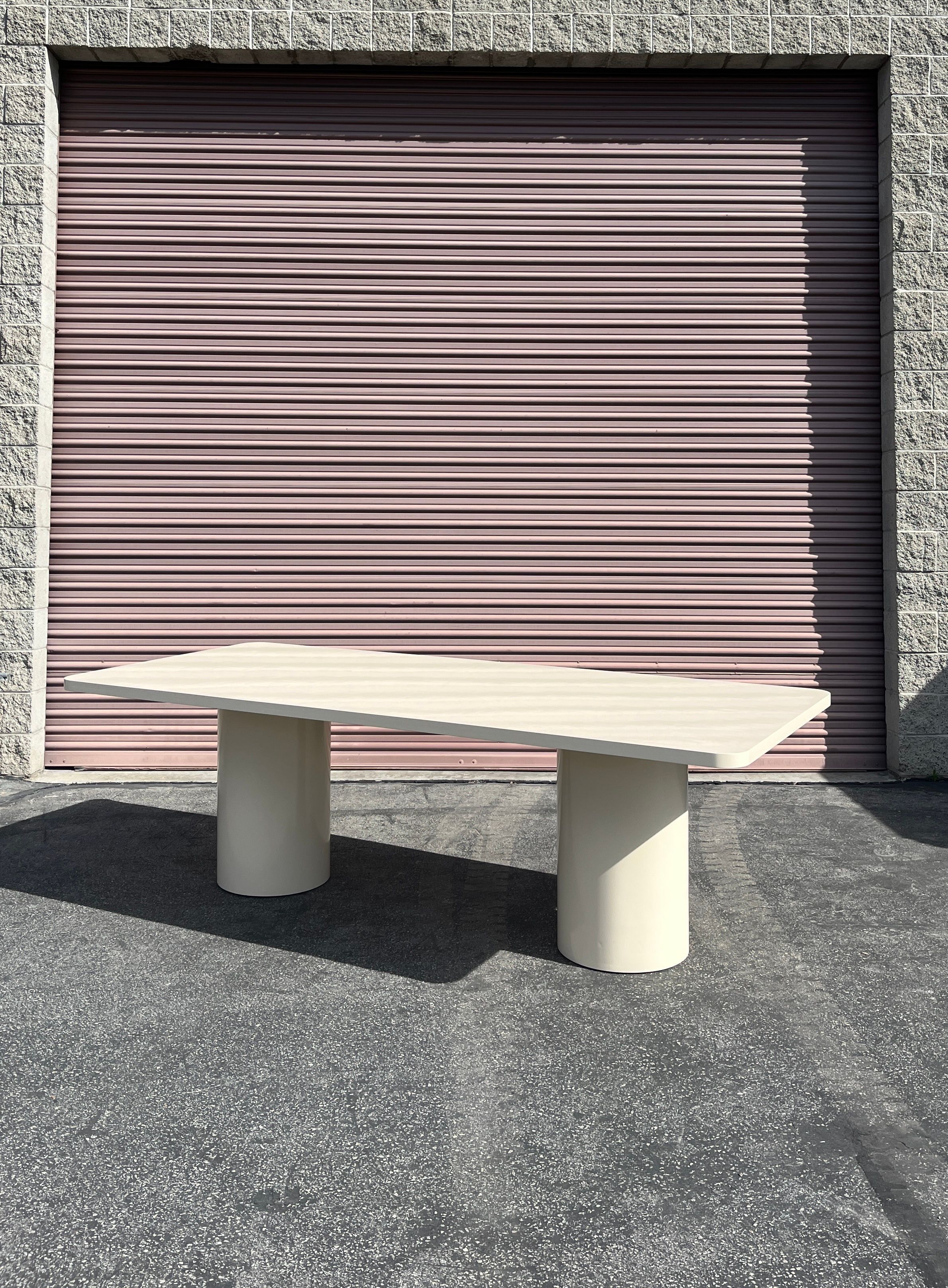  High Gloss Cylinder Dining Table - Beige  product image 1