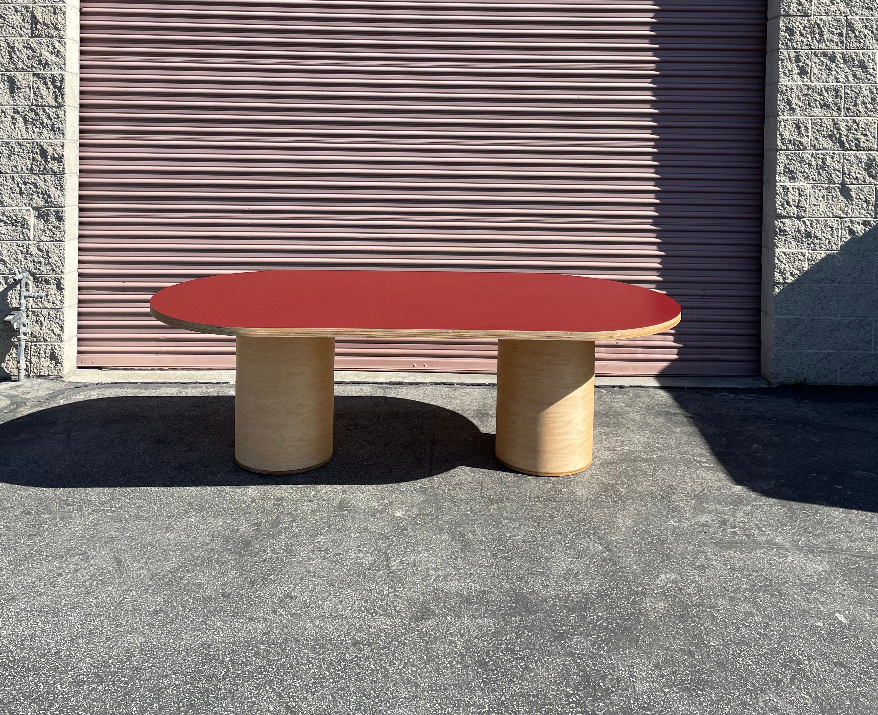 Pill-Shaped Dining Table - Red product image 0