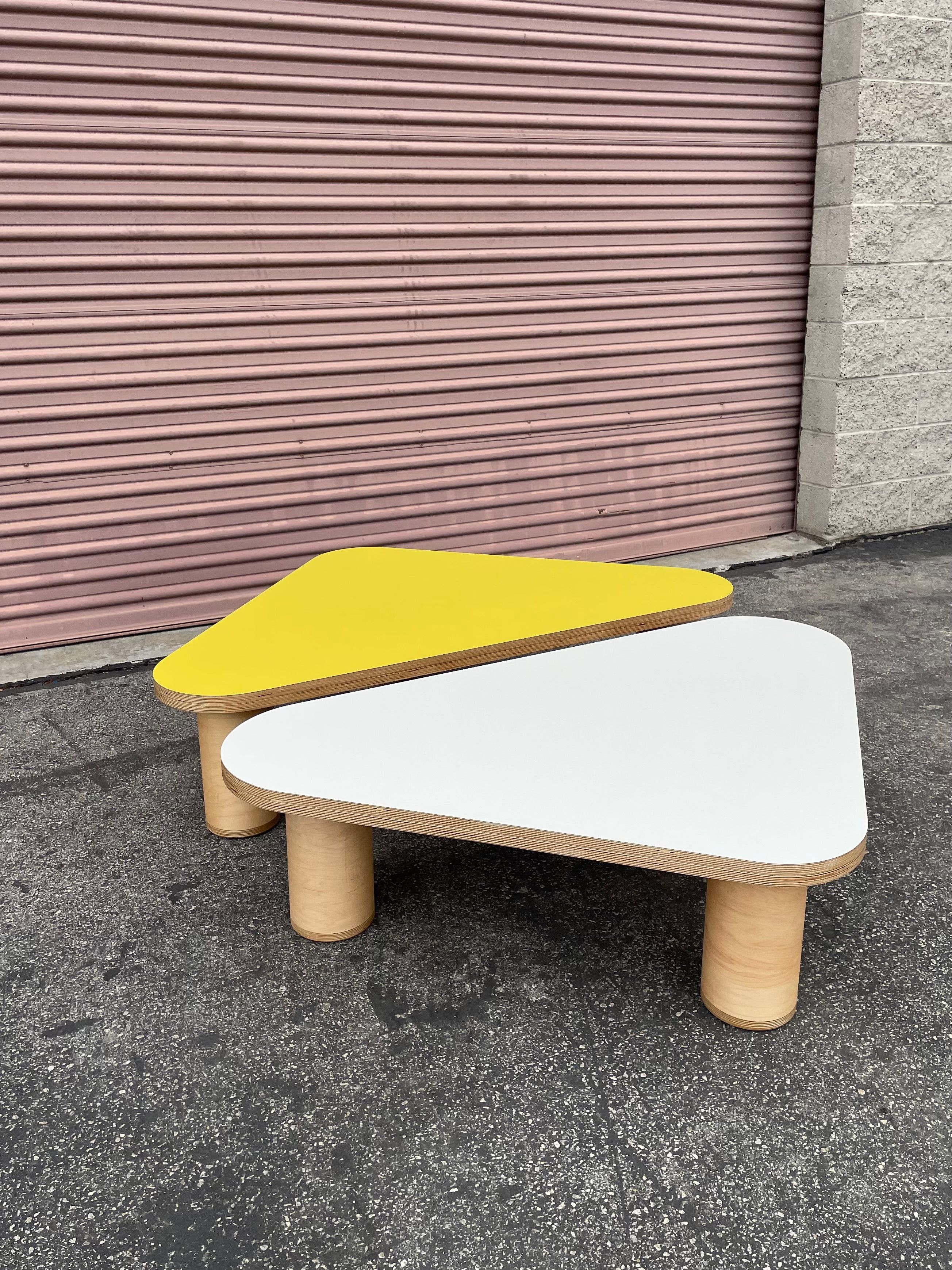  (SOLD OUT) Triangle Coffee Tables - Yellow / White product image 1