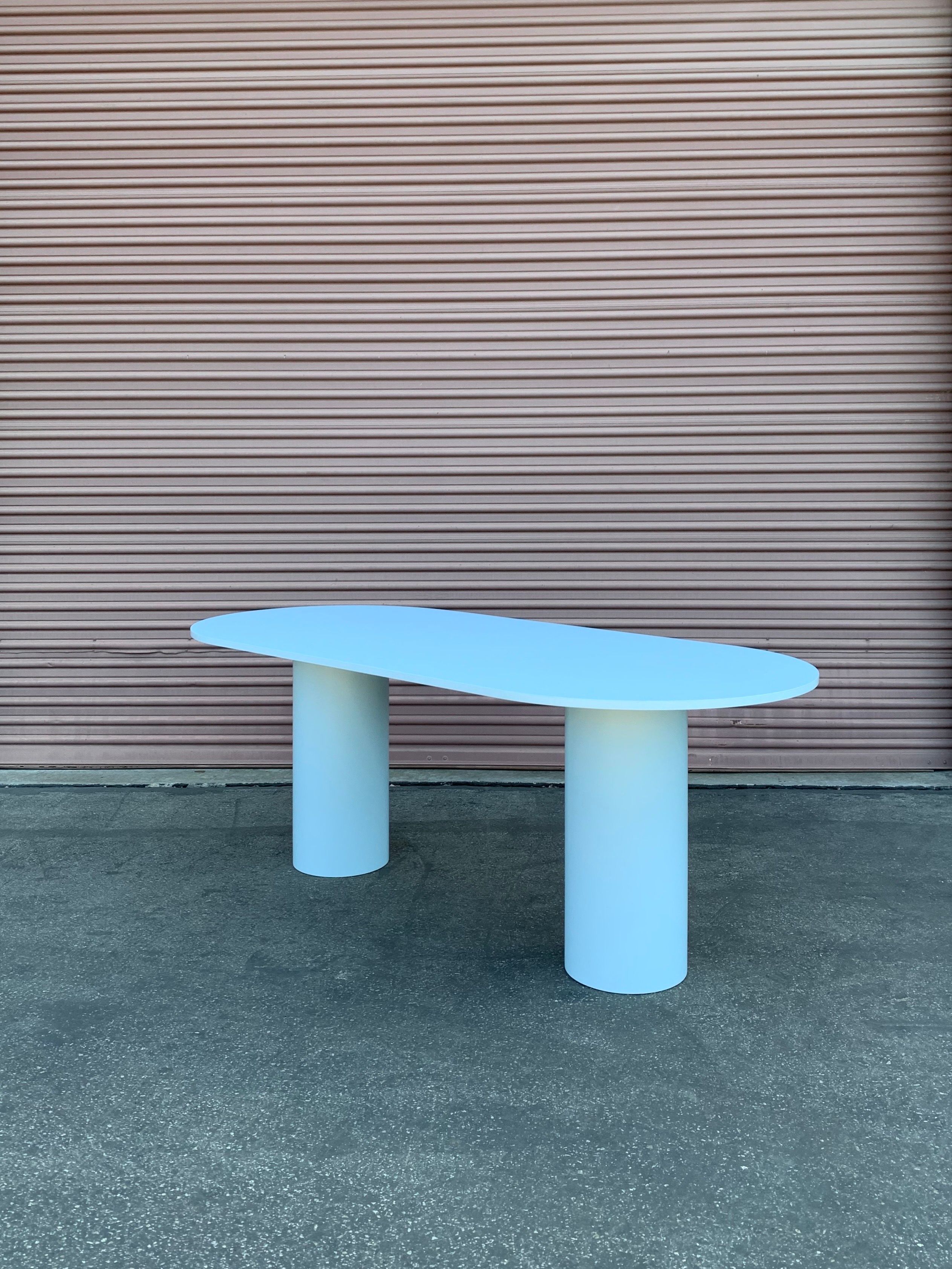  Pill-Shaped Dining Table - Light Blue product image 1
