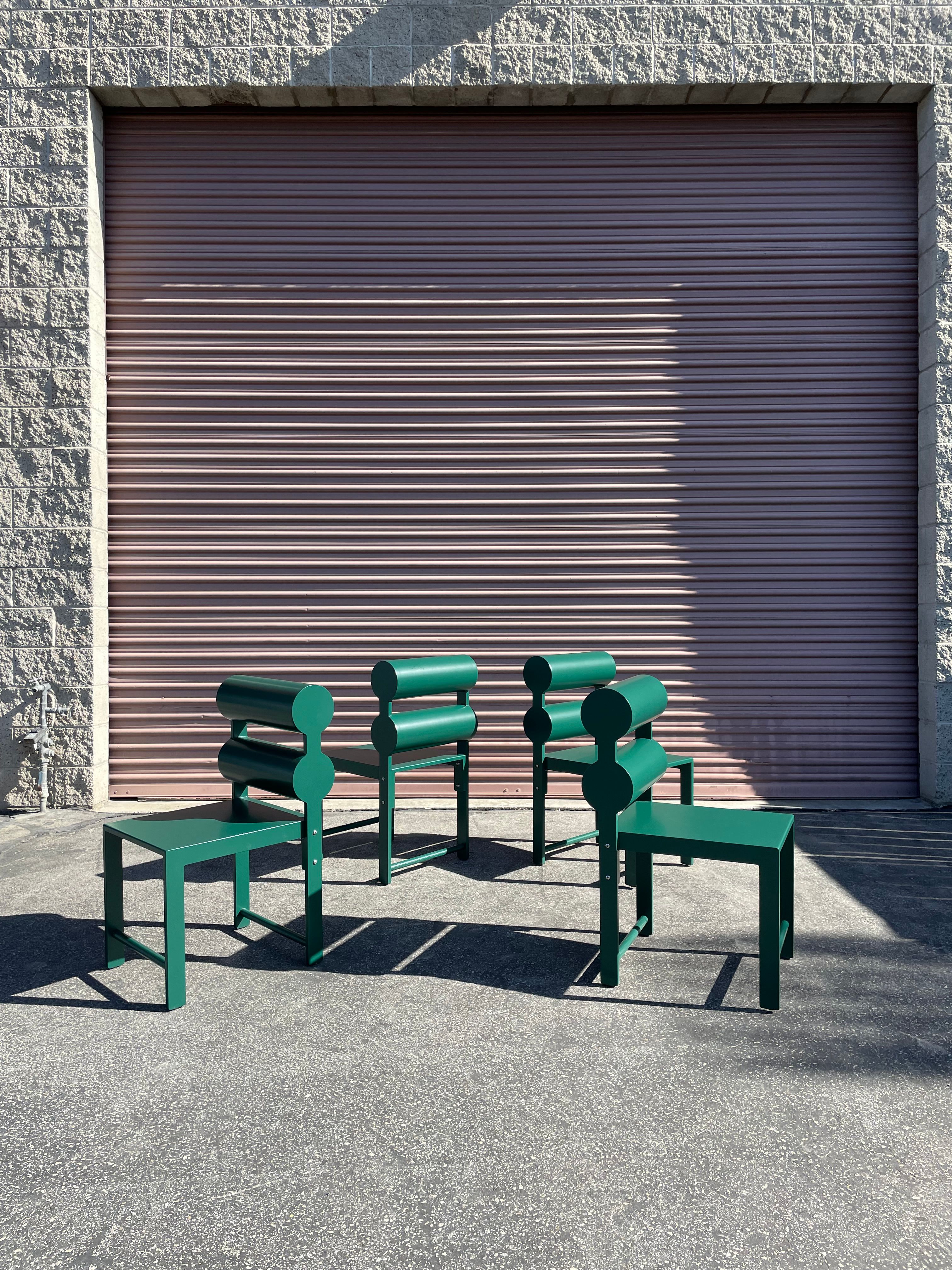  Set of Green Double Cylinder Back Chairs - Folklor LA product image 3