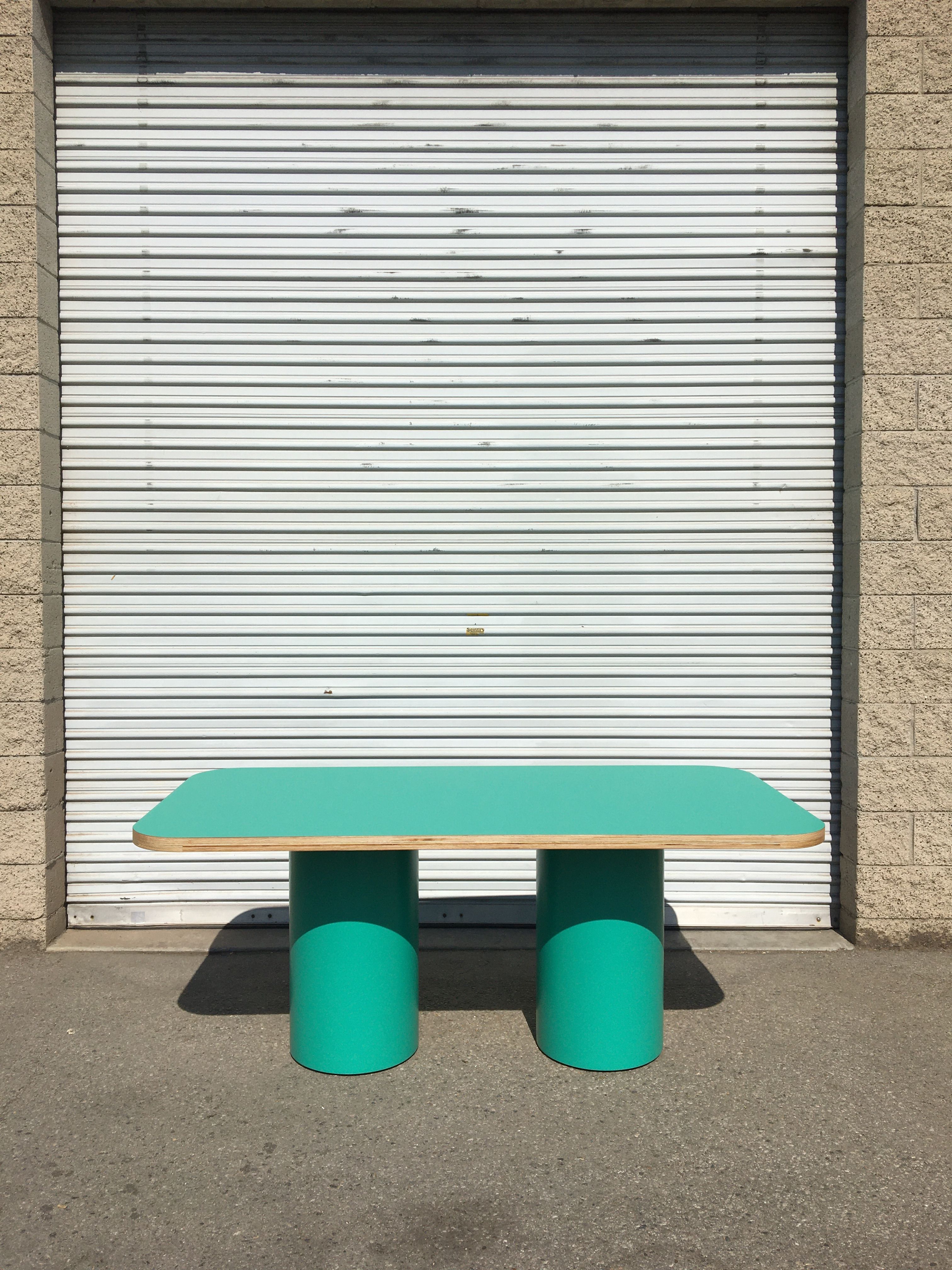  Two Cylinder Dining Table - teal product image 0