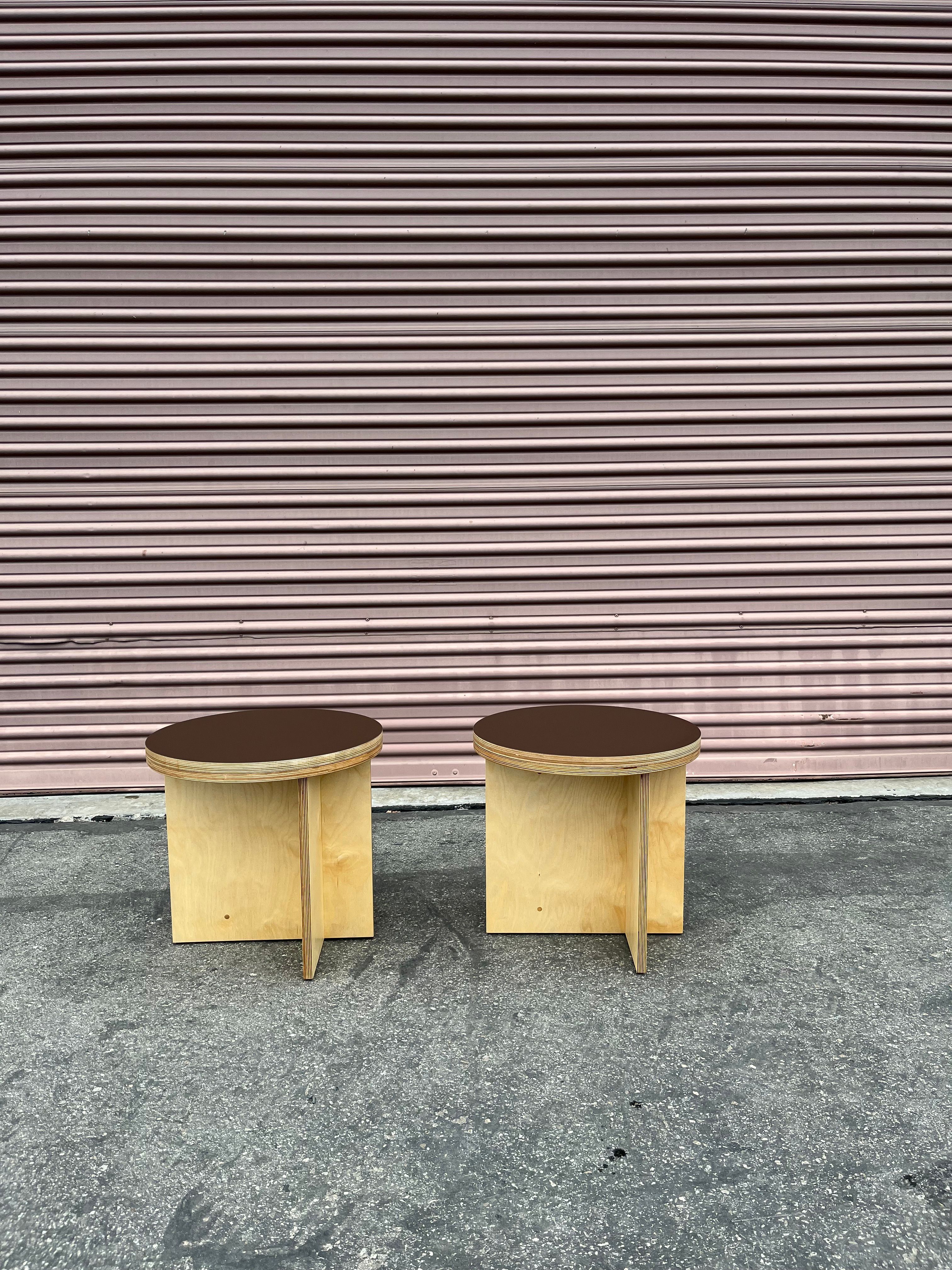  Round Offset Stools - Brown product image 0