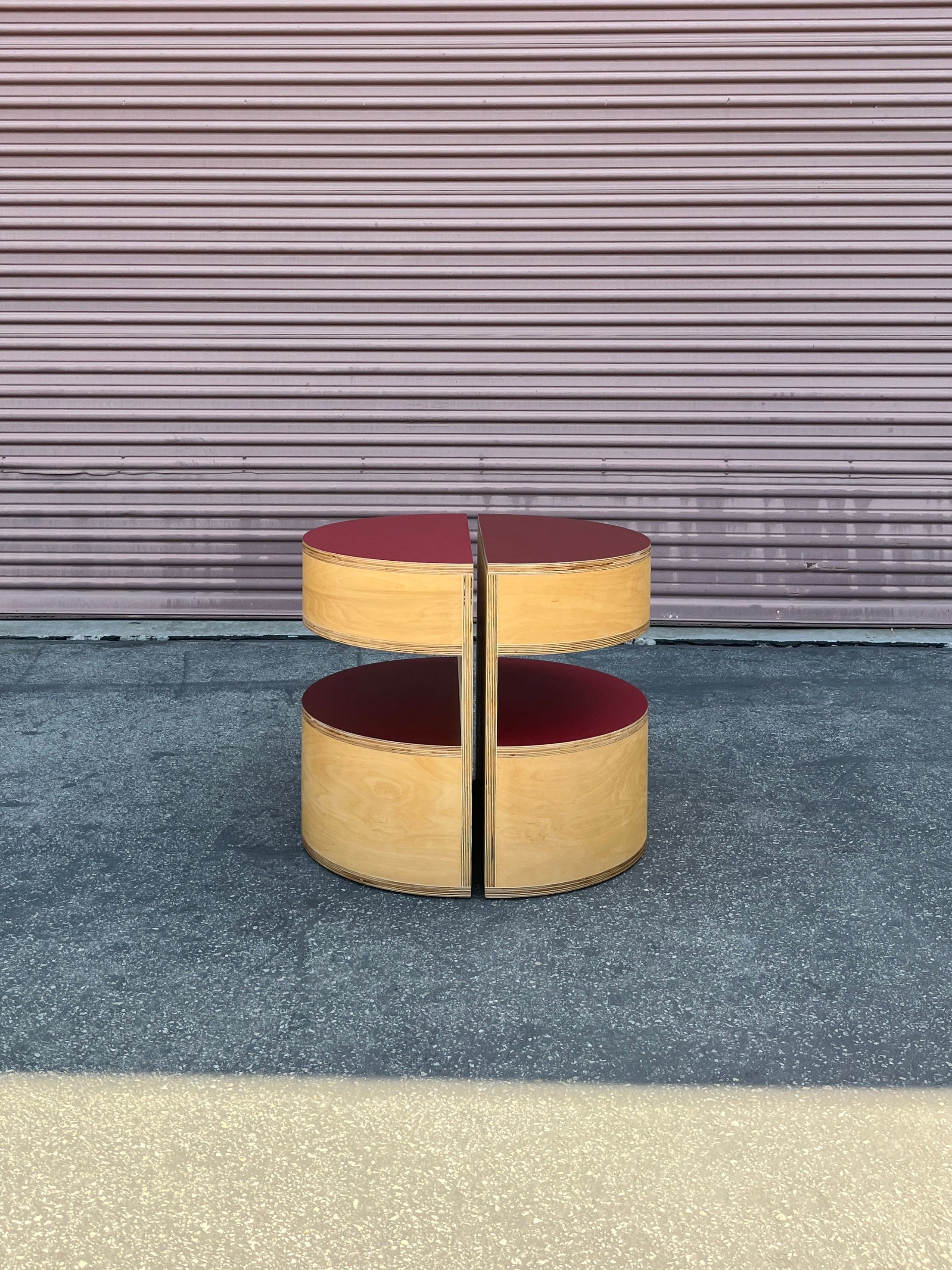  Half Round Side Tables - Red Two Tone product image 2
