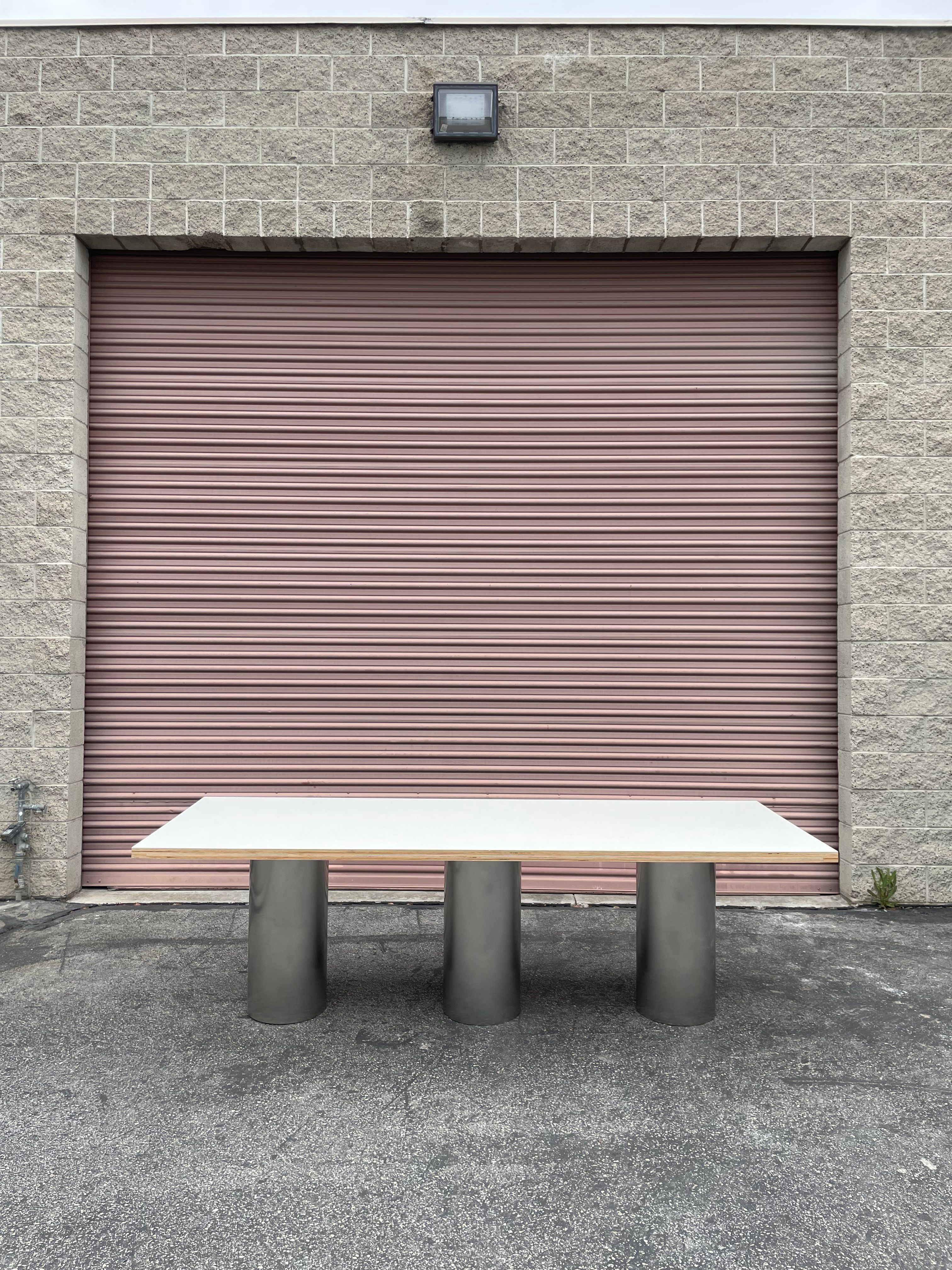  Three Cylinder Steel Table product image 0