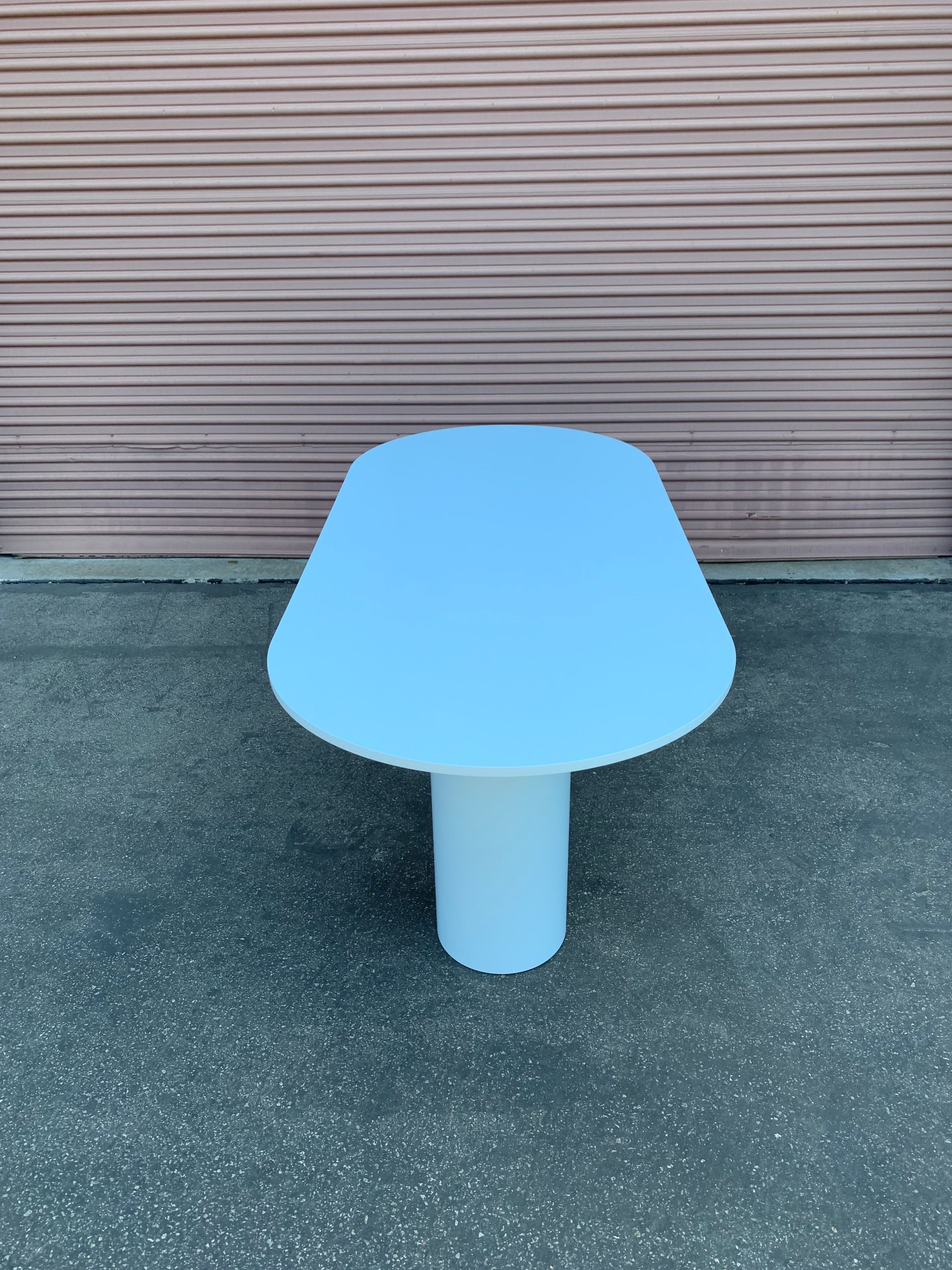  Pill-Shaped Dining Table - Light Blue product image 5