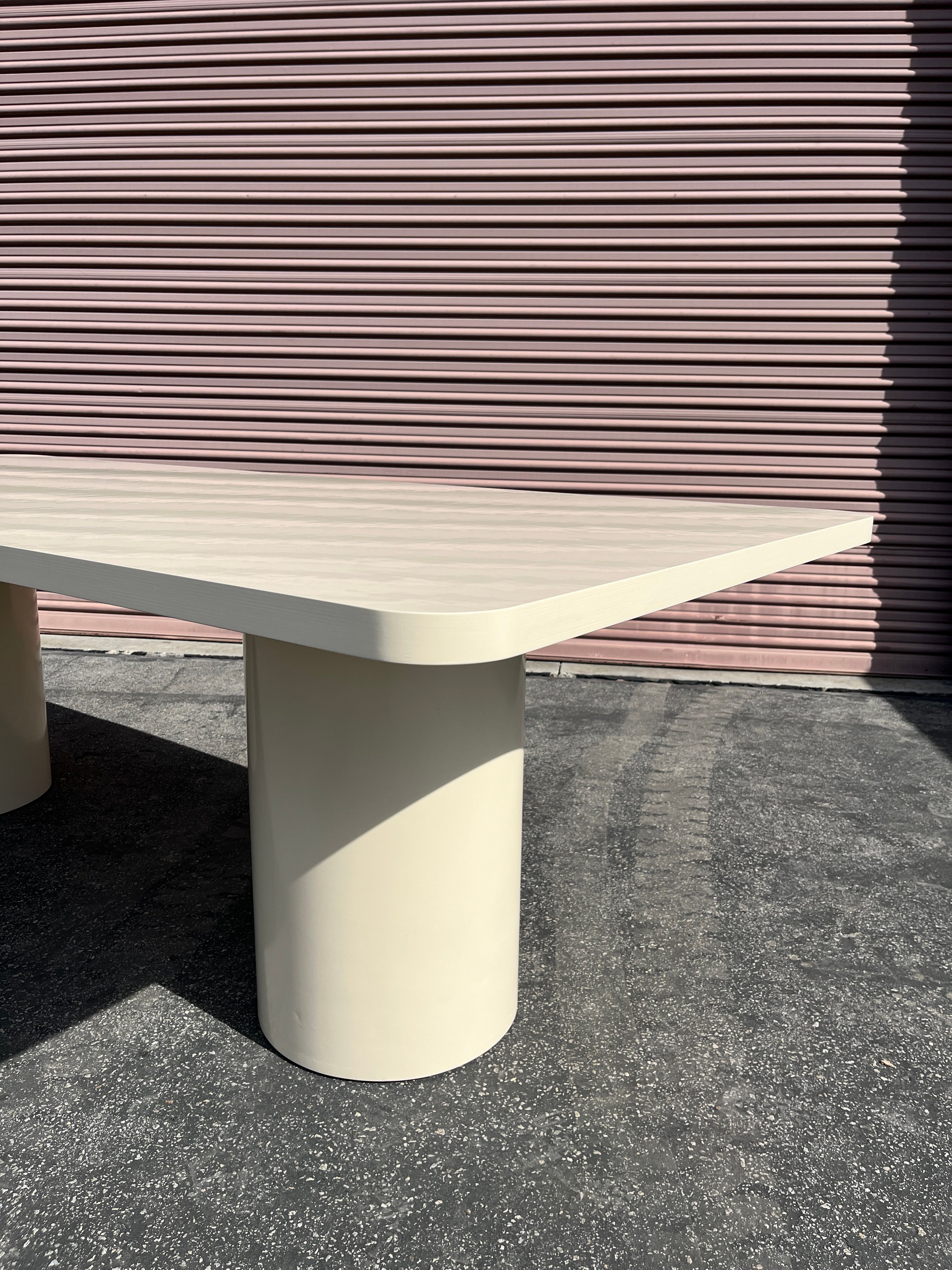  High Gloss Cylinder Dining Table - Beige  product image 2