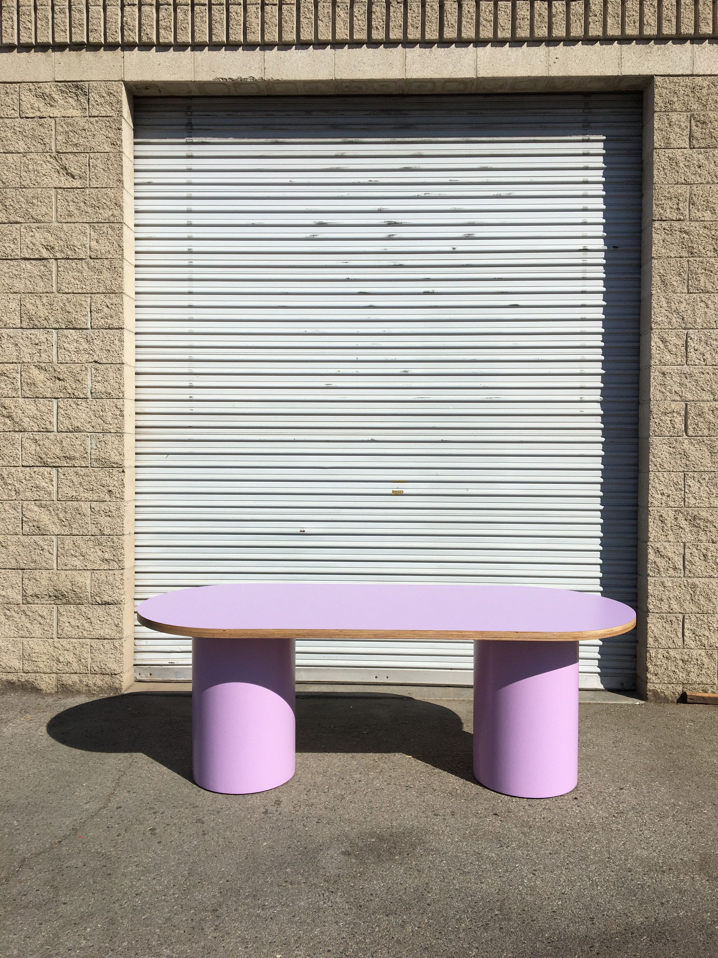  Pill-shaped Dining Table - Purple product image 0