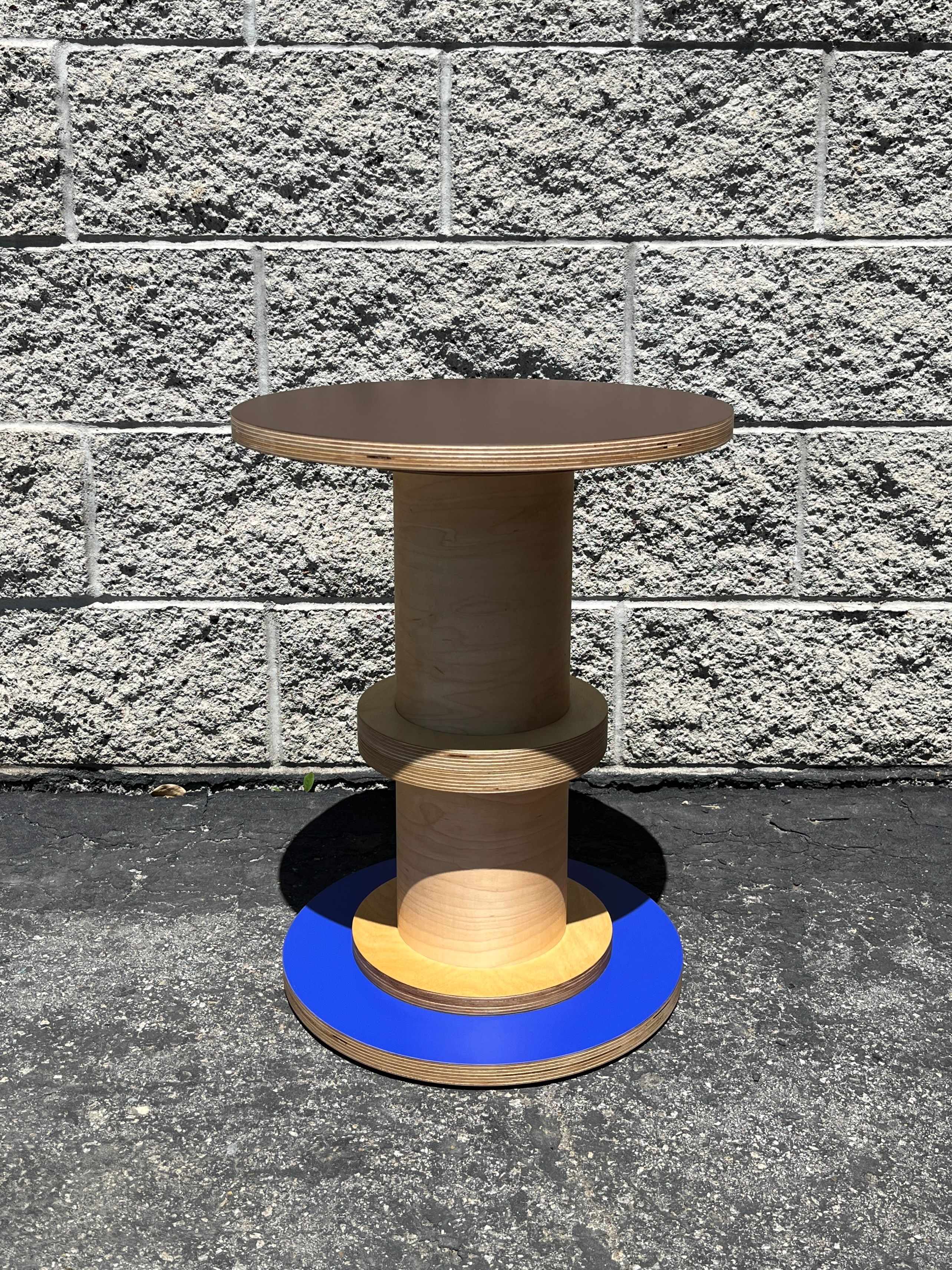  (SOLD OUT) Circle Column Table - Brown/Blue product image 0