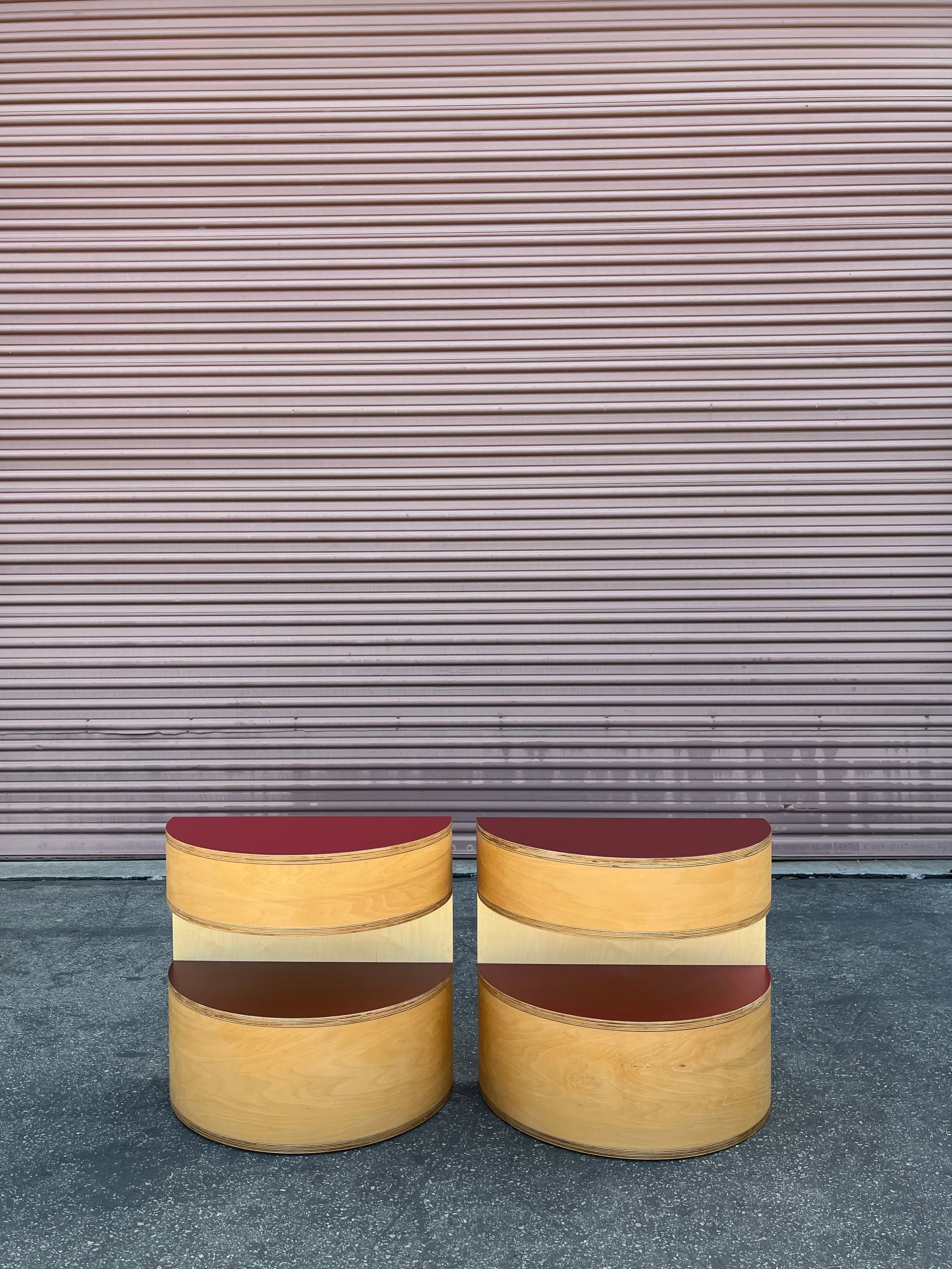  Half Round Side Tables - Red Two Tone product image 0
