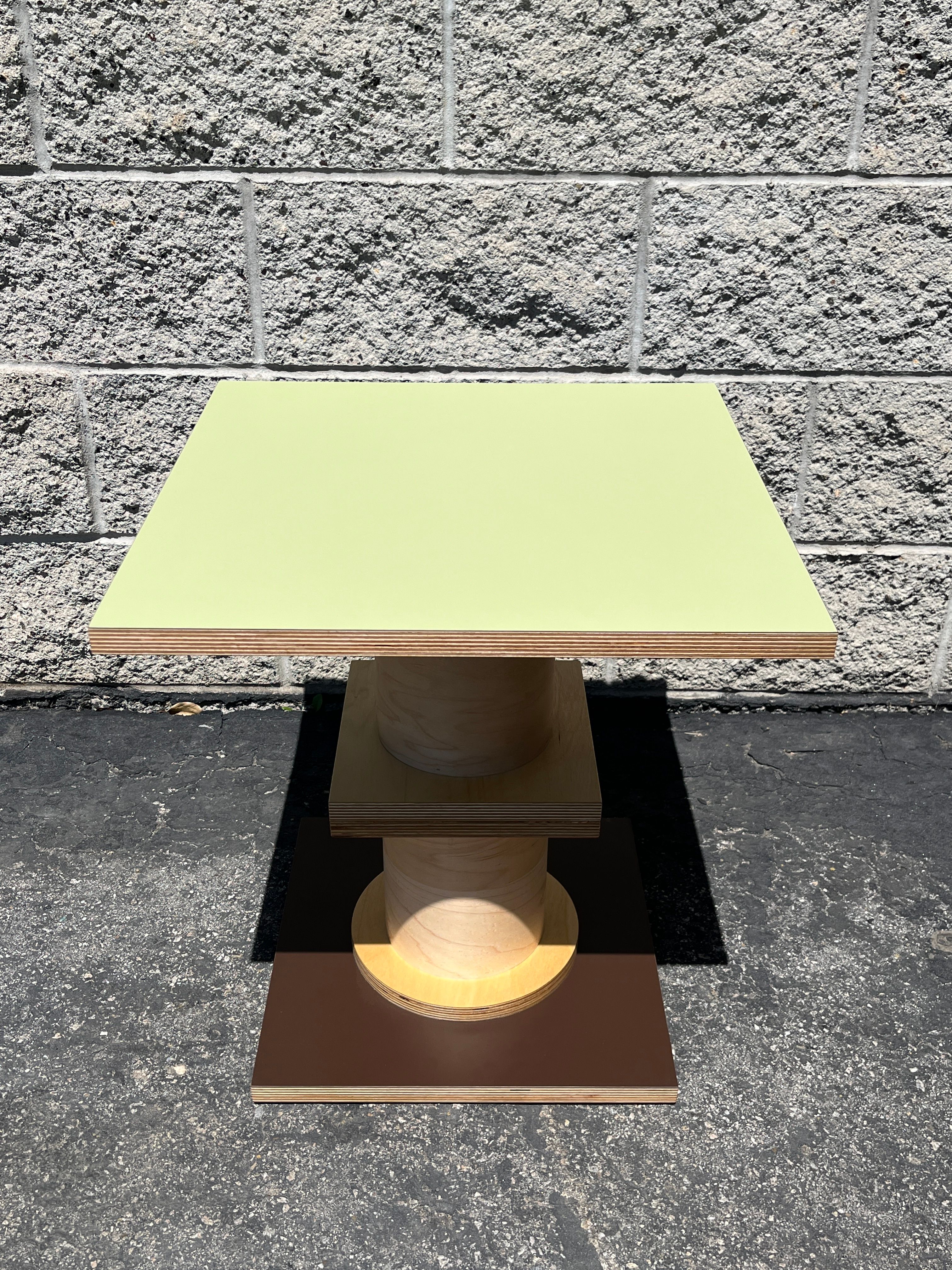  (SOLD OUT) Square Column Table - Sage / Brown product image 1