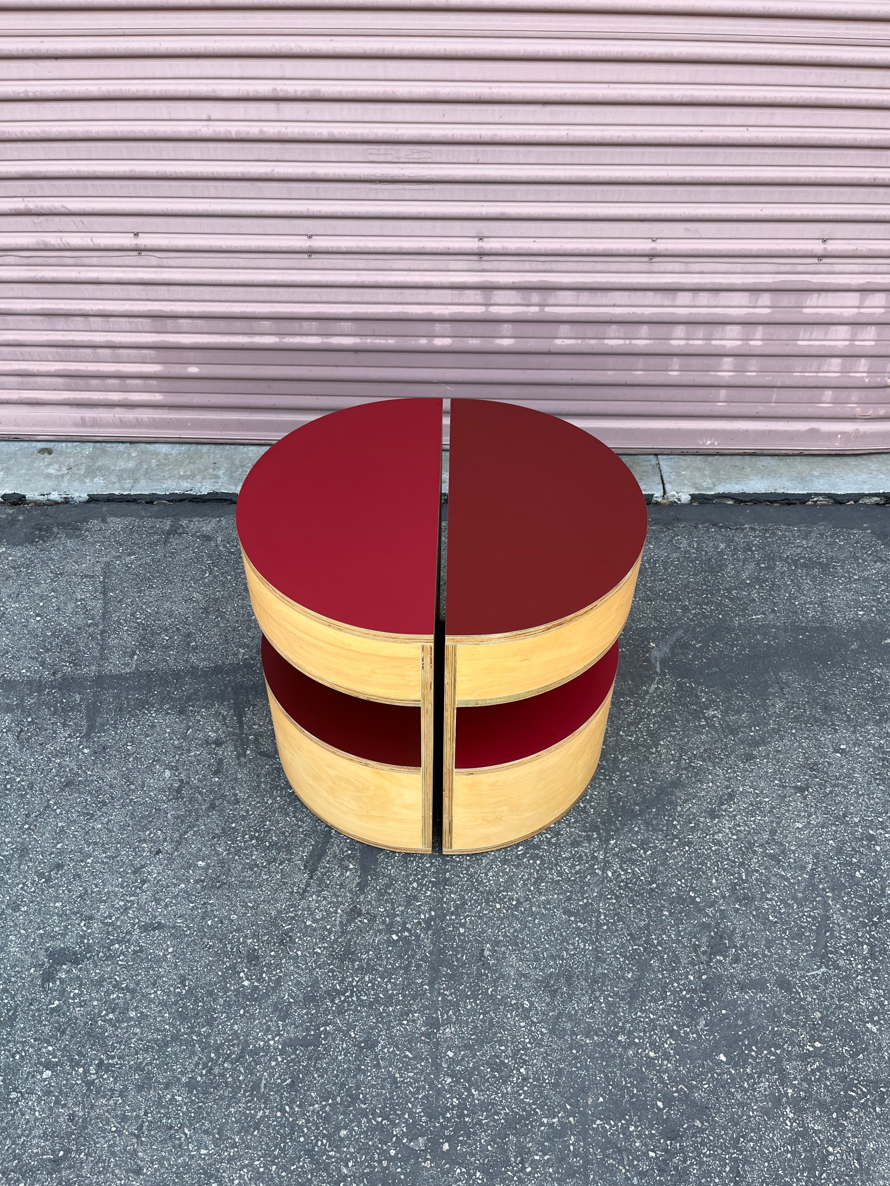  Half Round Side Tables - Red Two Tone product image 3