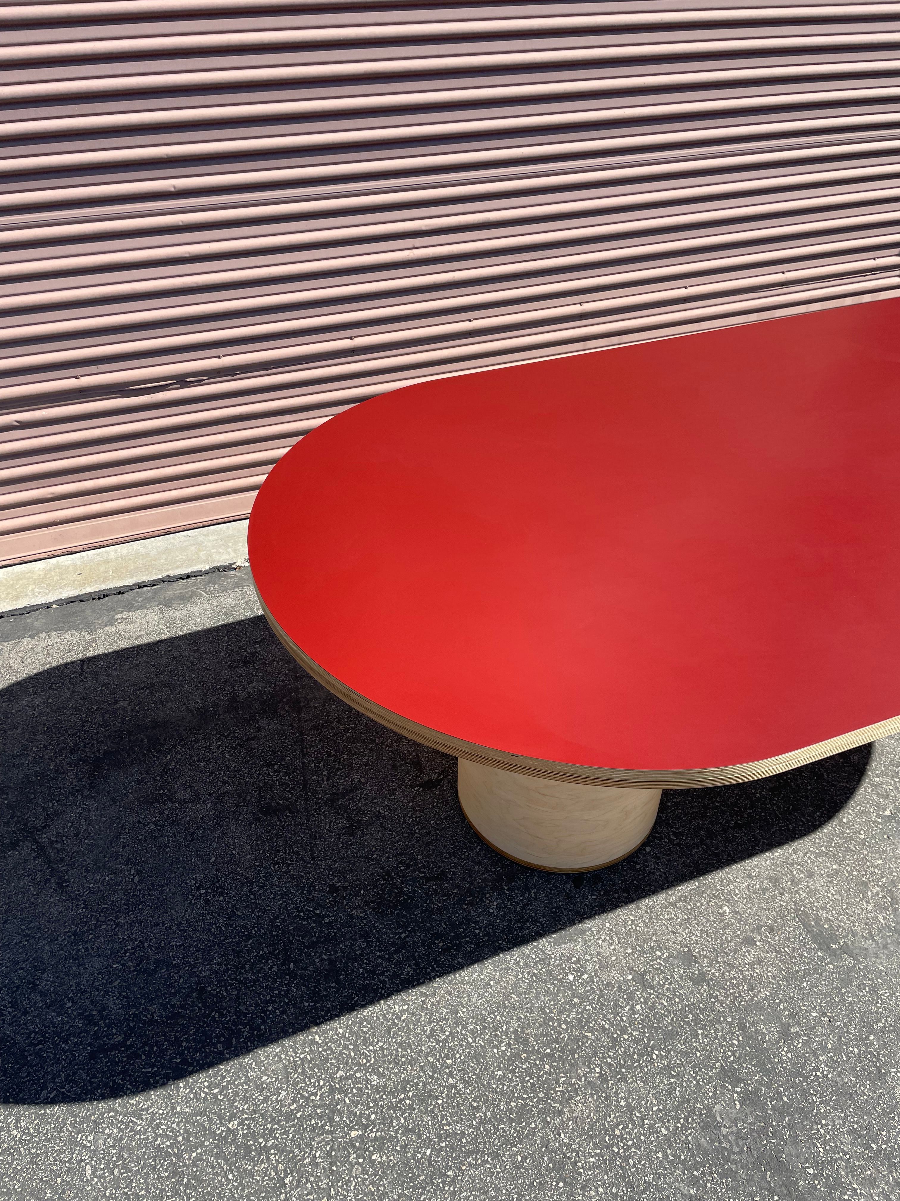  Pill-Shaped Dining Table - Red product image 2