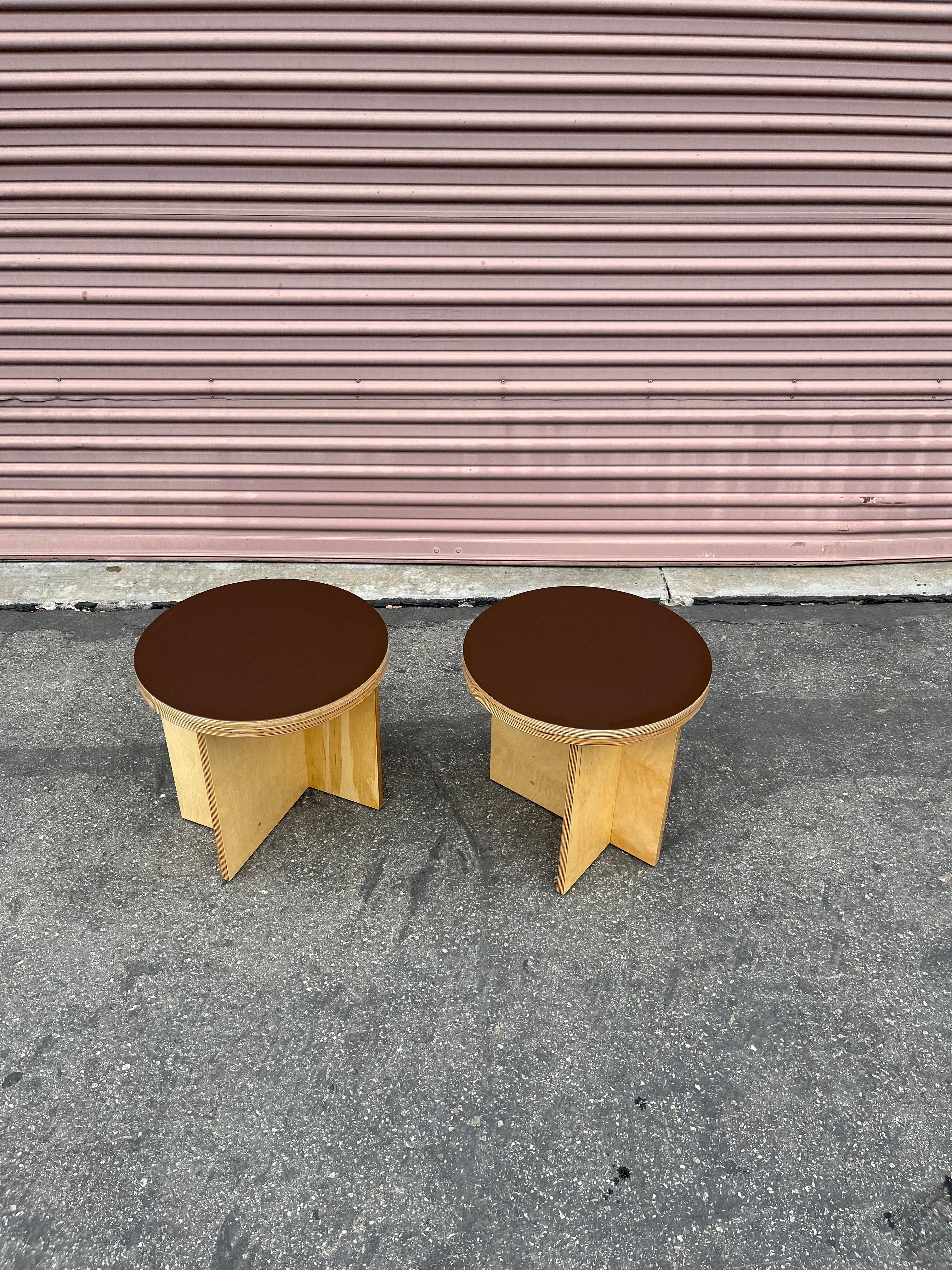  Round Offset Stools - Brown product image 2