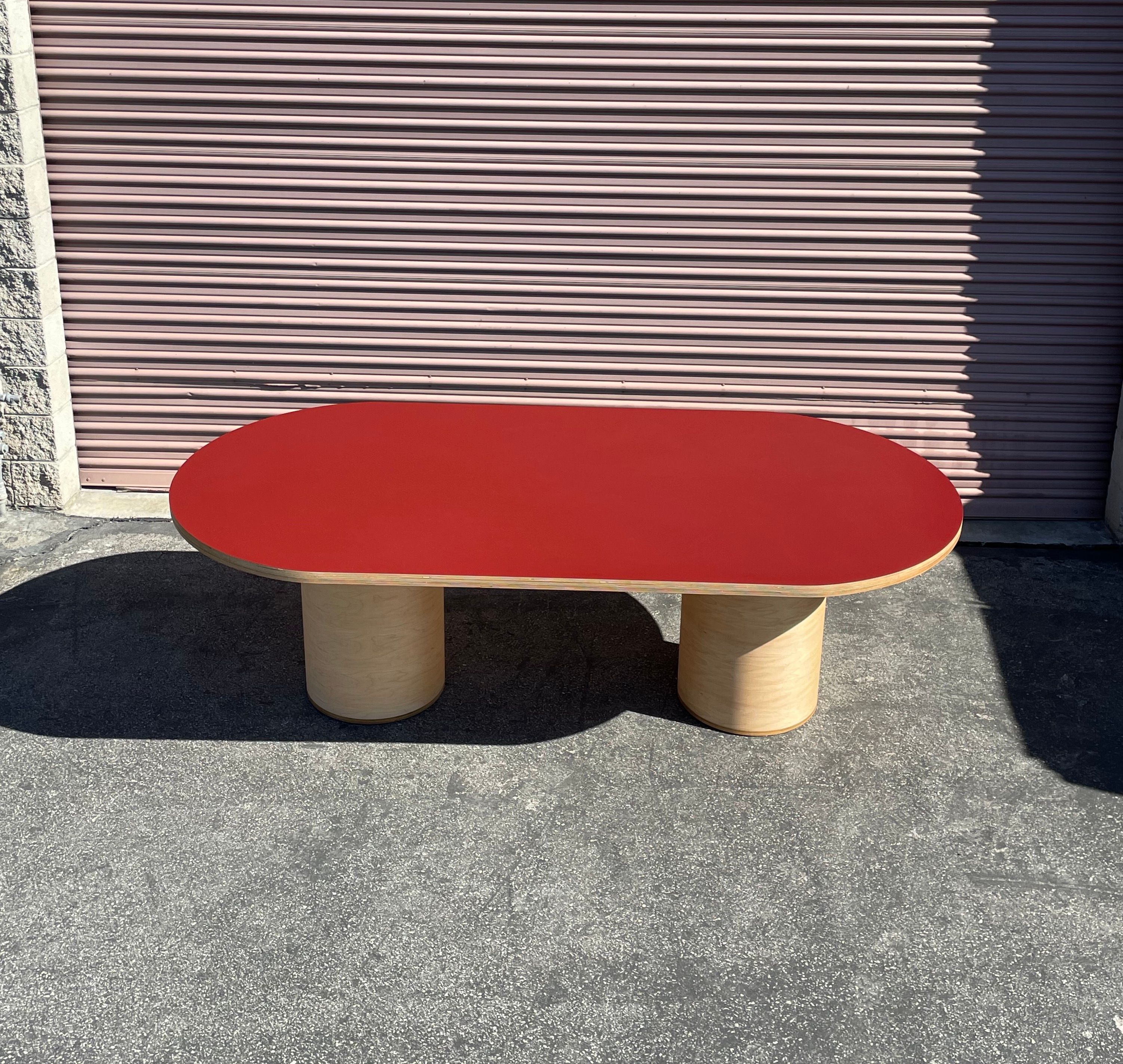  Pill-Shaped Dining Table - Red product image 4