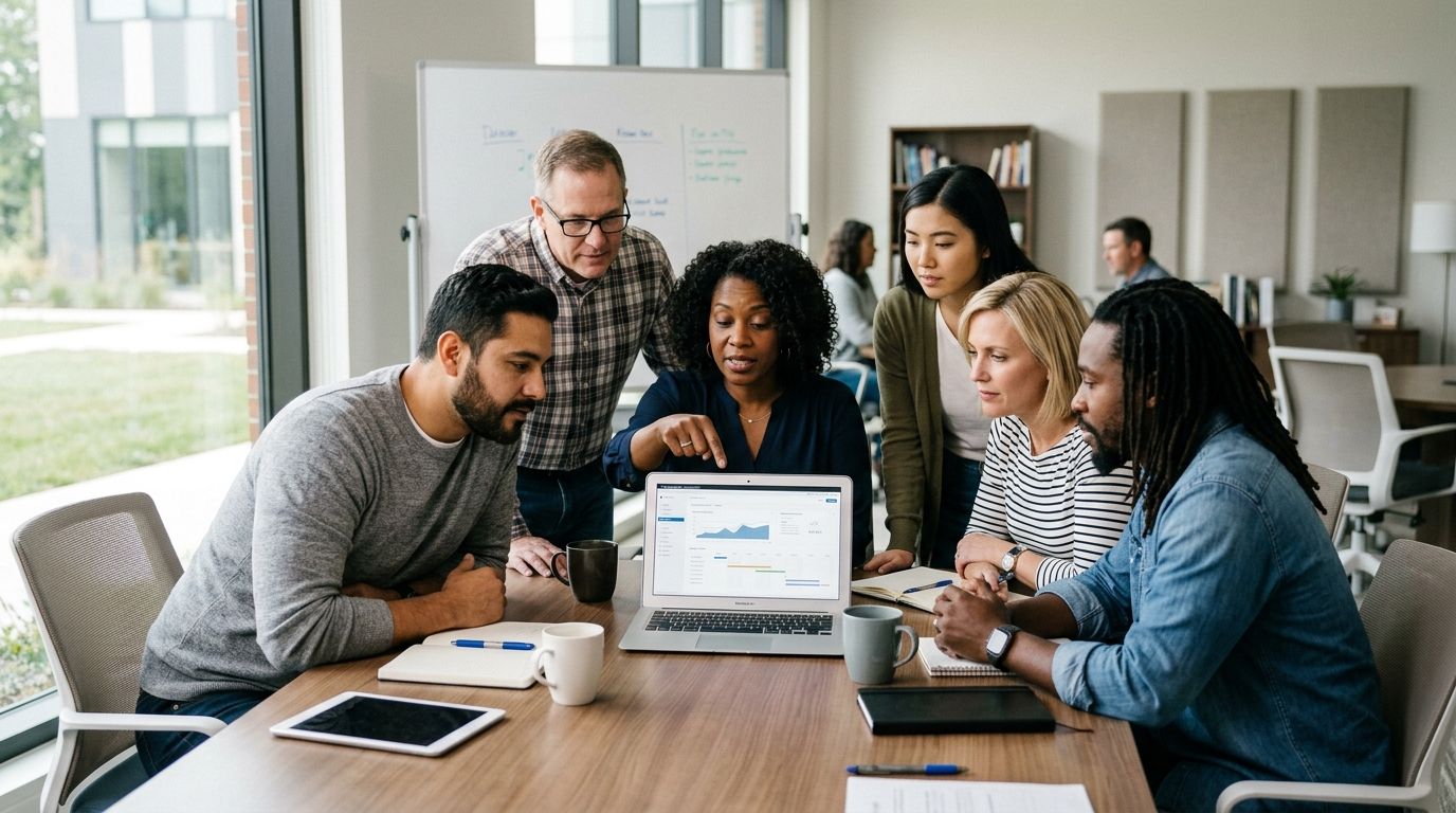 Church staff training session for AI rollout in church management software