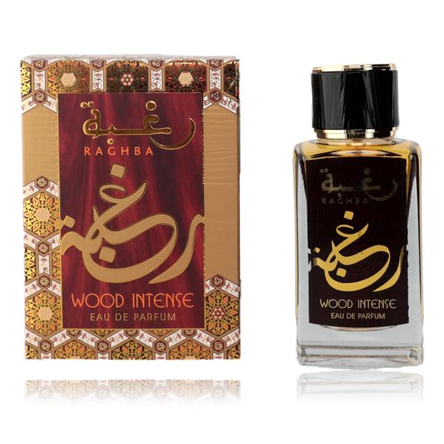 Raghba Wood Intense by Lattafa, 3.4 oz Eau de Parfum Spray for Men