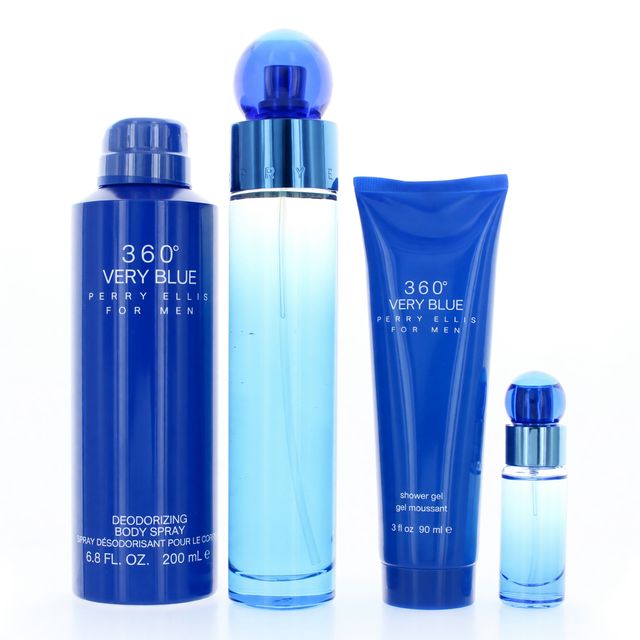 Perry Ellis 360 Very Blue by Perry Ellis, 4 Piece Gift Set for Men