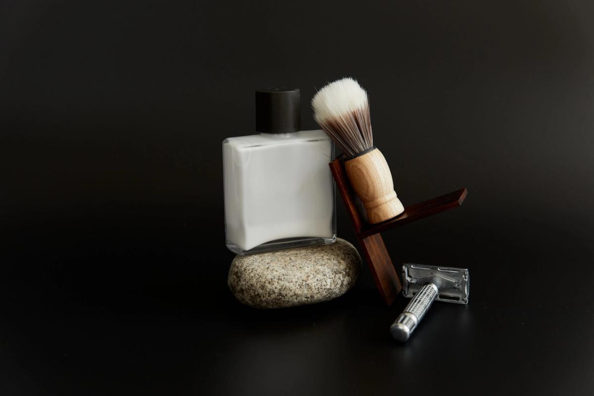 Men's products laid out artfully