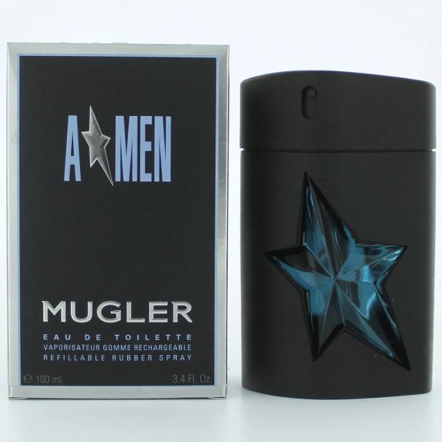 Angel by Thierry Mugler, (A*men) 3.4 oz Eau De Toilette Refillable Rubber Spray for Men