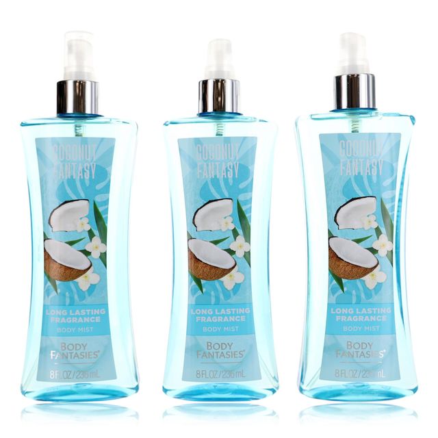 Coconut Fantasy by Body Fantasies, 3 x 8oz Fragrance Body Spray women
