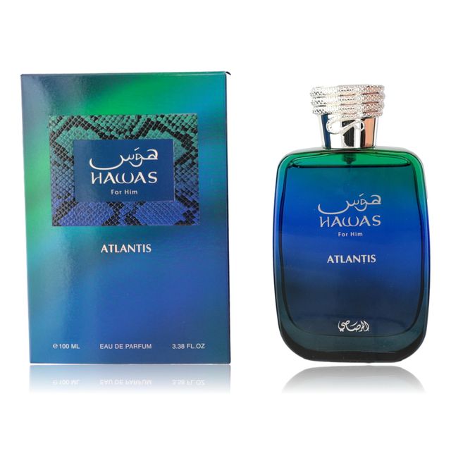 Hawas Atlantis by Rasasi, 3.3 oz Eau de Parfum spray for Men