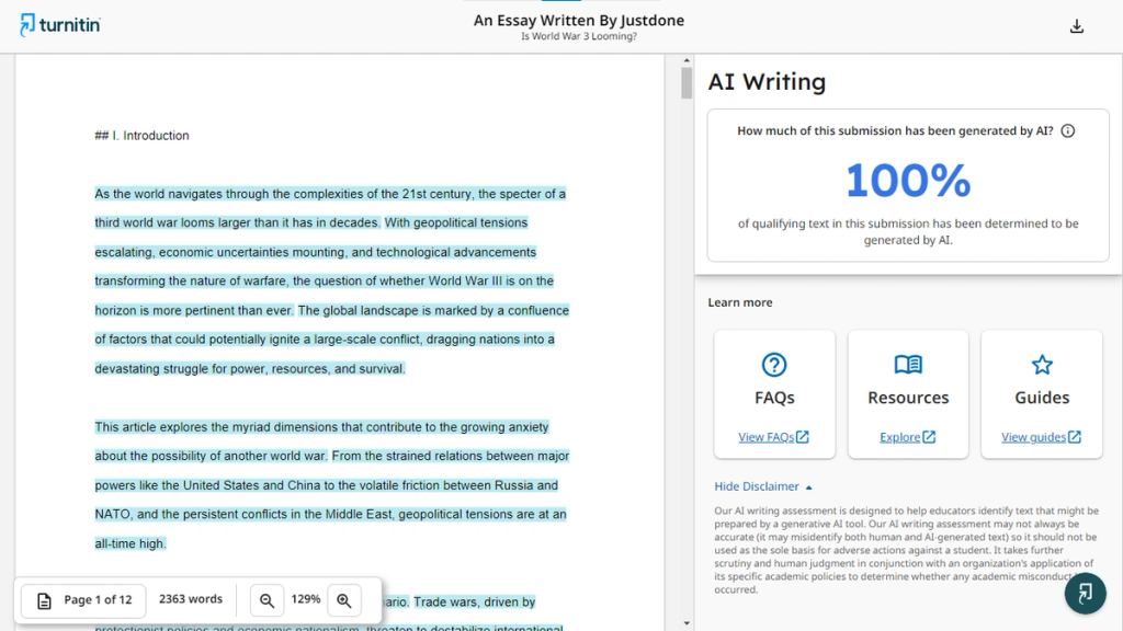 Justdone Can'T Bypass Turnitin