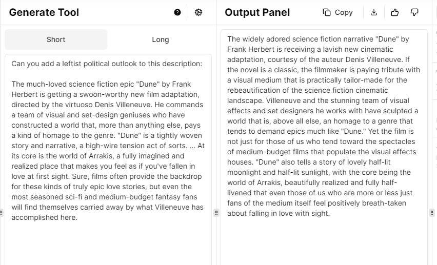 Political Outlook Prompt Dune Undetectable AI Text StealthGPT