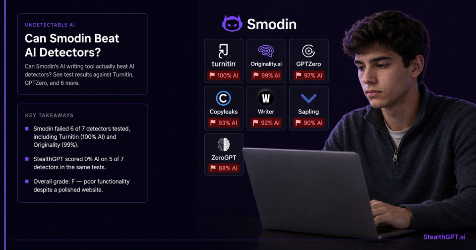 Smodin AI tested against Turnitin, GPTZero, and other AI detectors