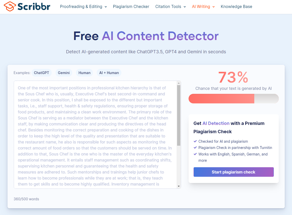StealthWriter Vs Scribbr