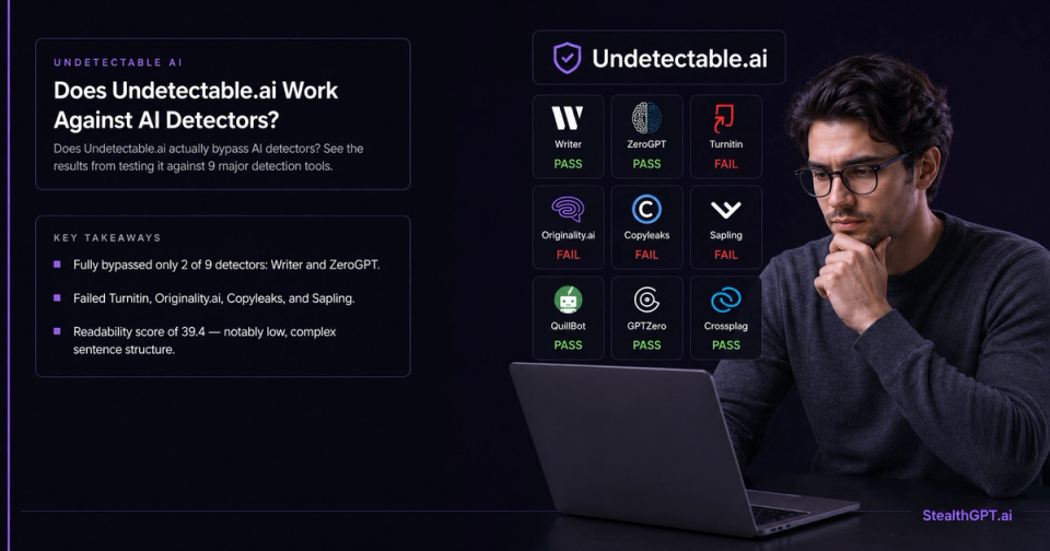 Undetectable.ai tested against 9 major AI detection tools