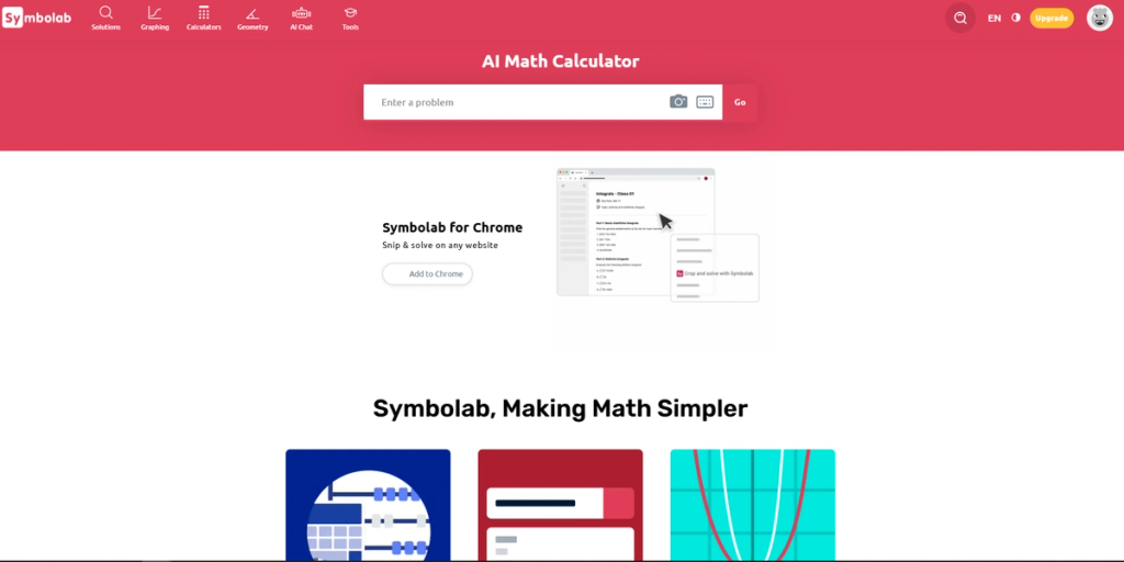 Symbolab Homepage