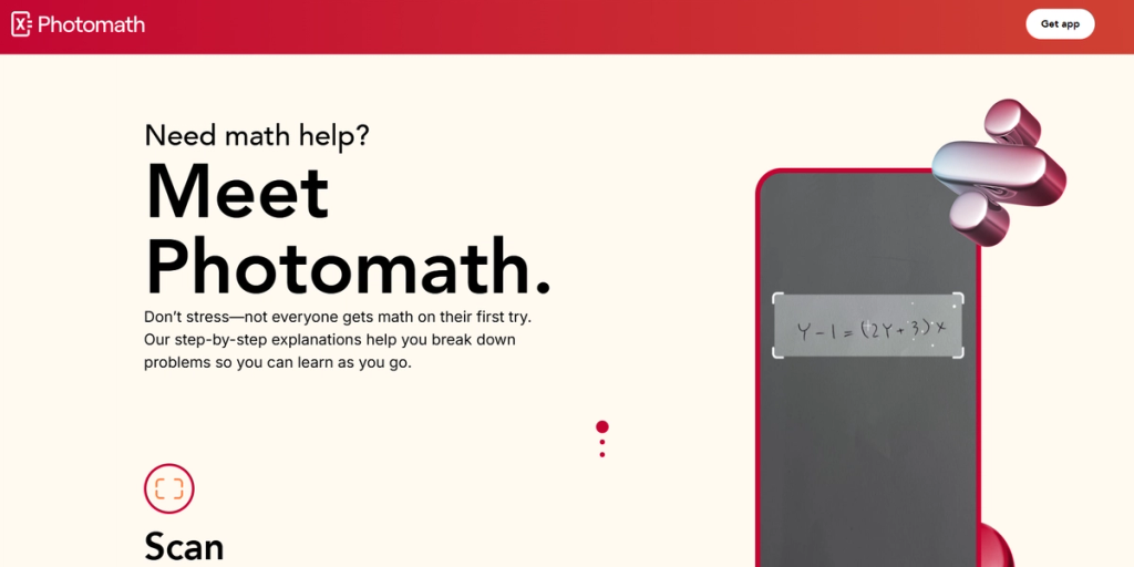 Photomath Homepage