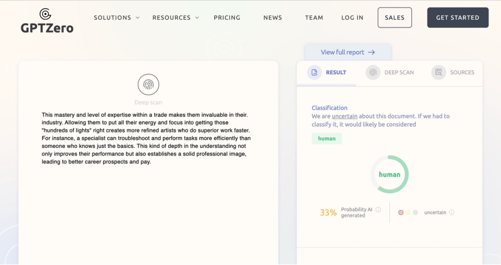 Hix AI Hix GPTZero Test 33% StealthGPT